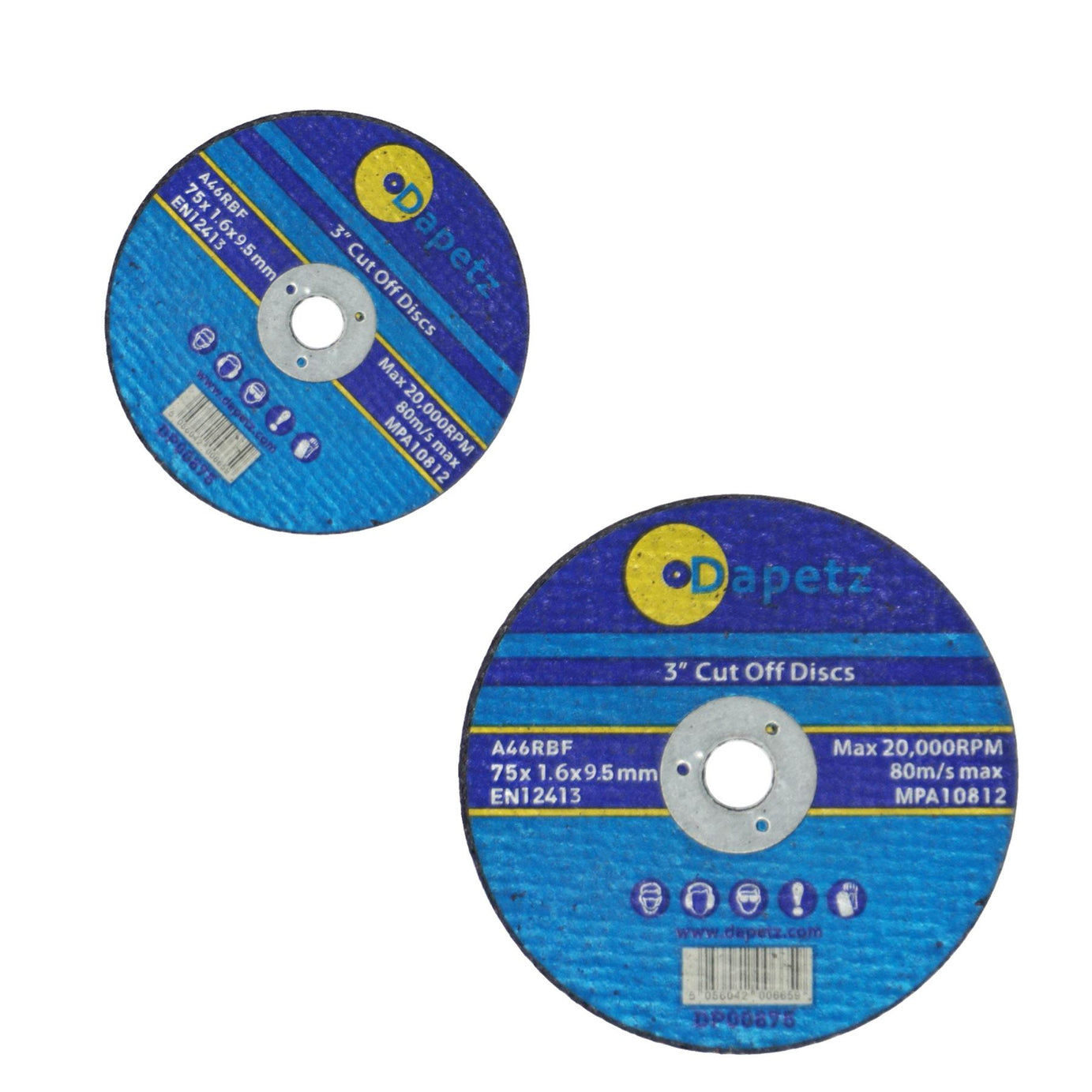 50 Pack 75mm X 1.6mm Metal Cutting Cut Off Discs 9.5mm Bore High Quality