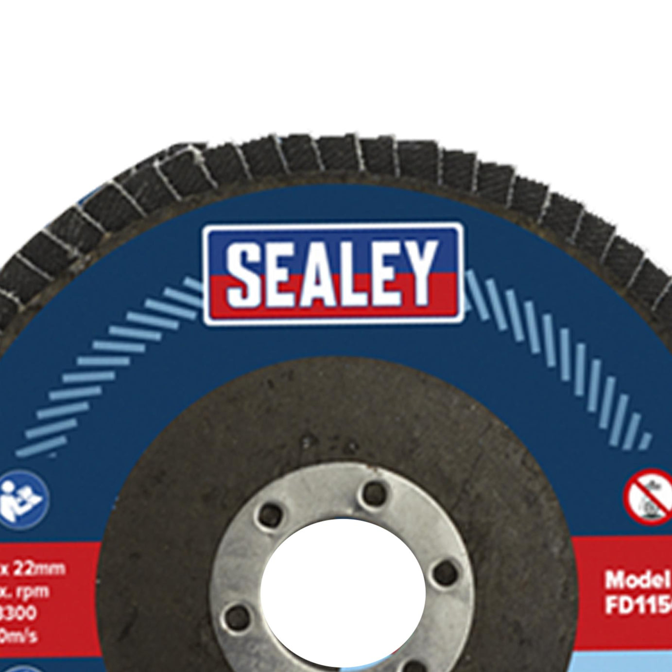 Sealey Assorted Grit Flap Discs Zirconium �115mm �22mm Bore - Pk 10