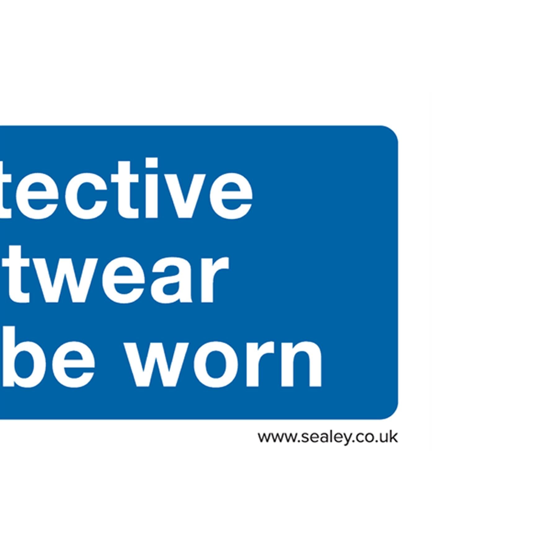 Sealey Safety Sign-Protective Footwear Must Be Worn-Plastic-Pk 10
