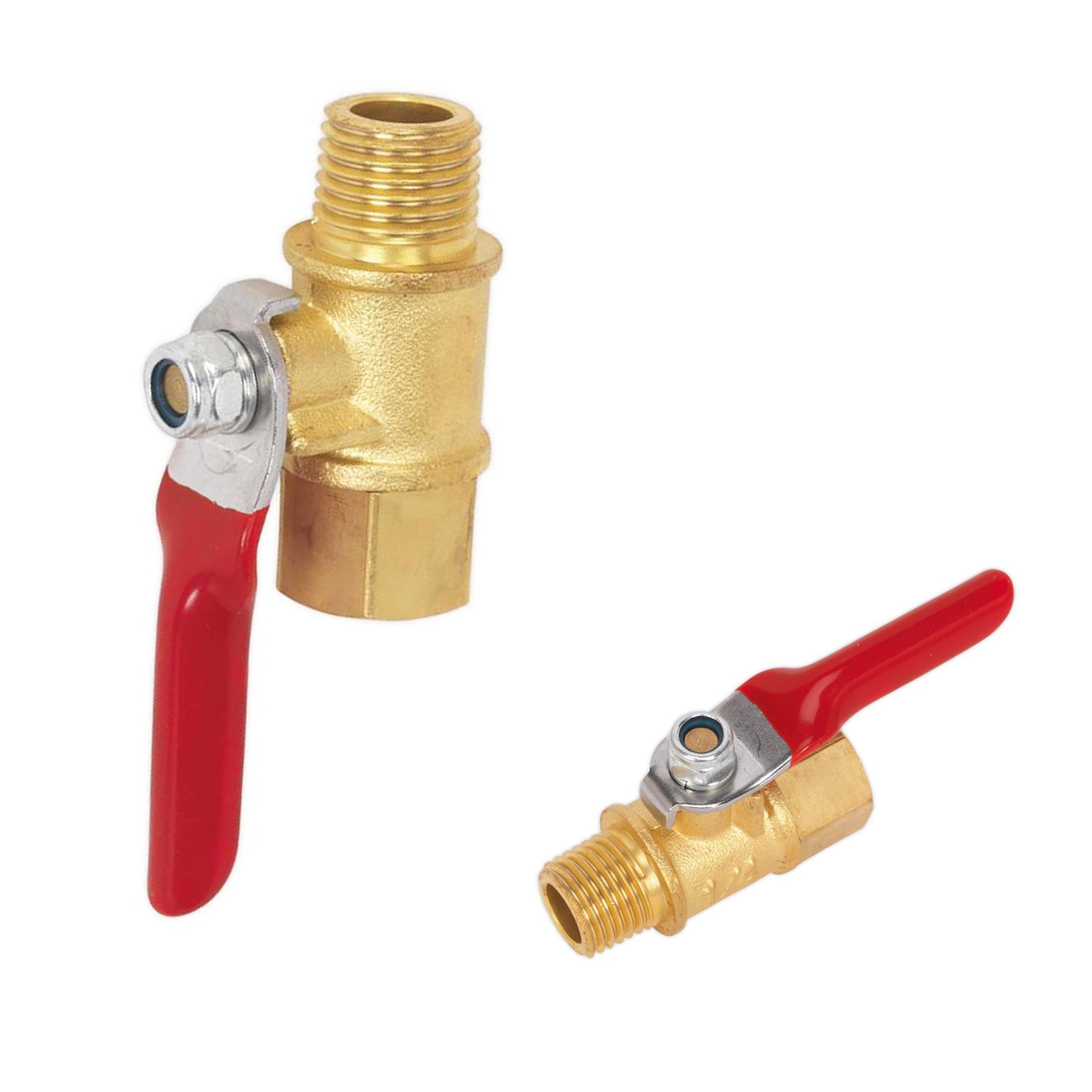 Sealey Lever Ball Valve 1/4"BSPT (M) x 1/4"BSP (F)