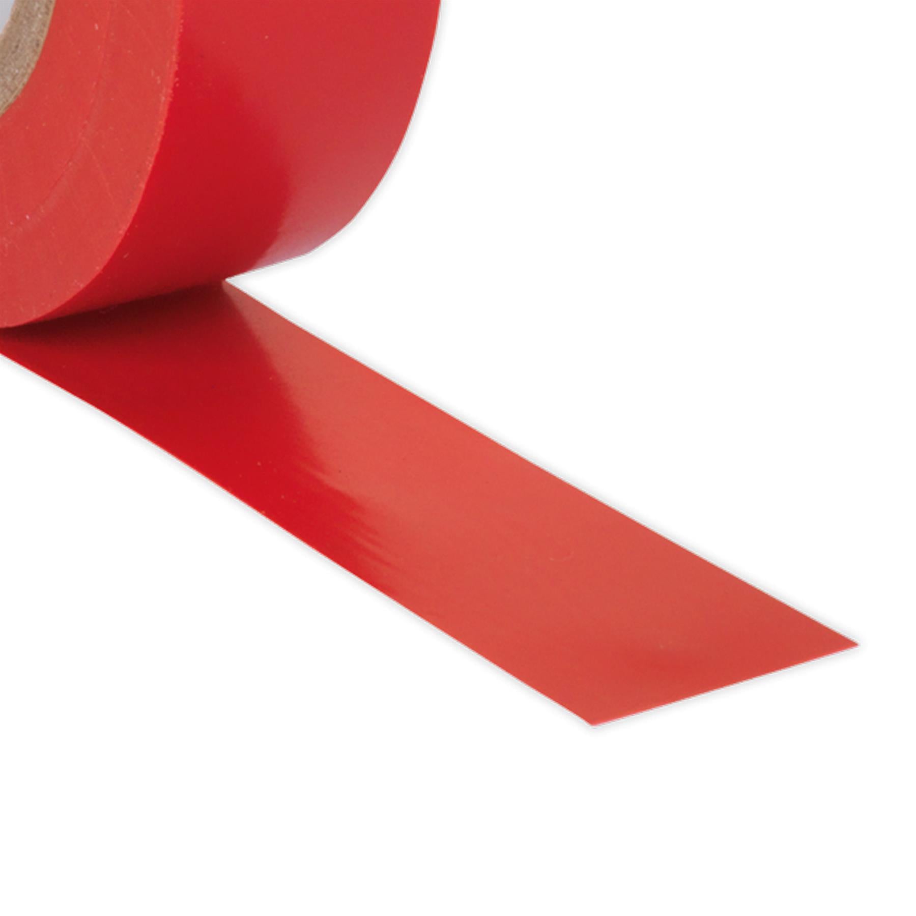 Sealey PVC Insulating Tape 19mm x 20m Red Pack of 10