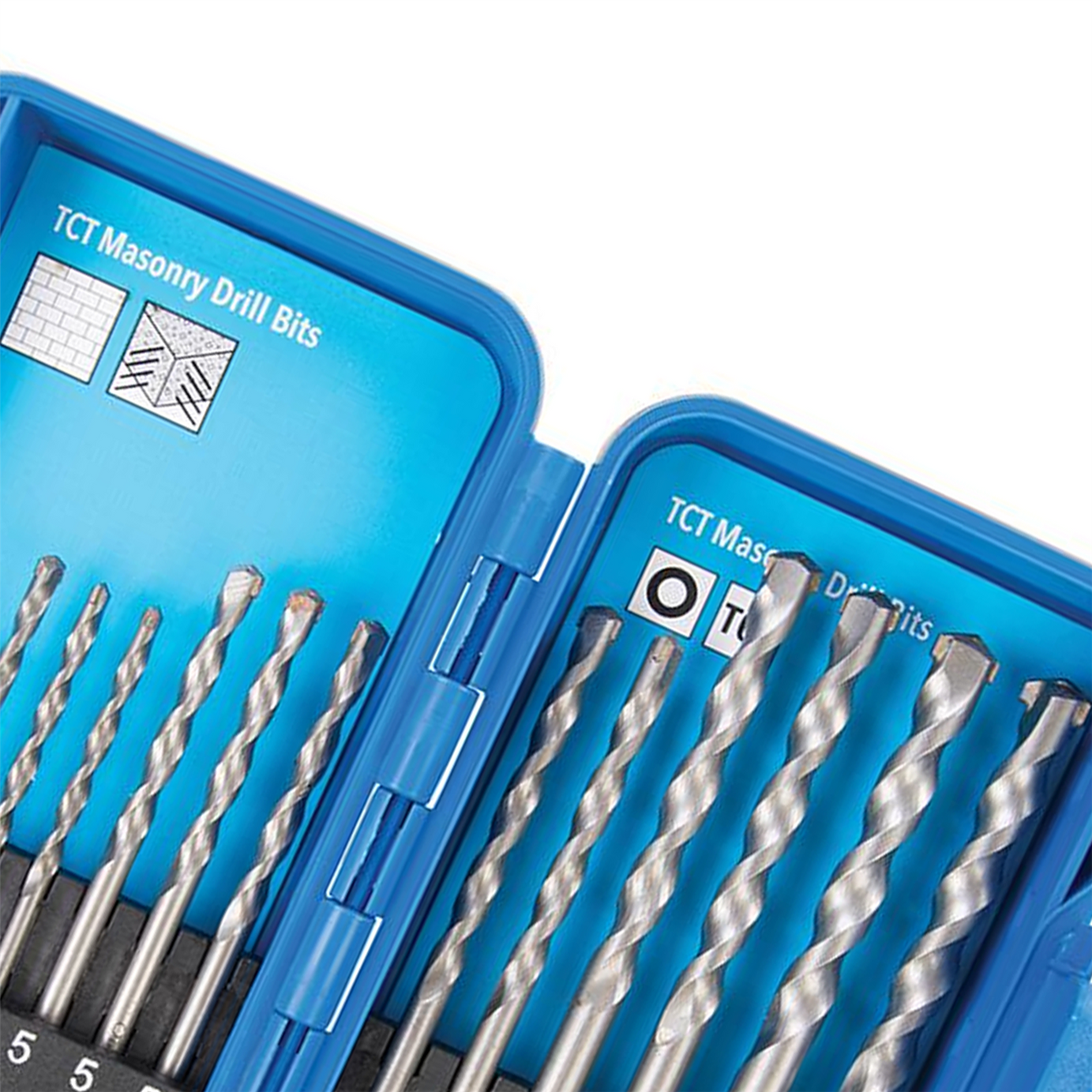 Tct Masonry Drill Bit Set 15Pc Tungsten Carbide-Tipped & Sand Blasted 3 - 10mm