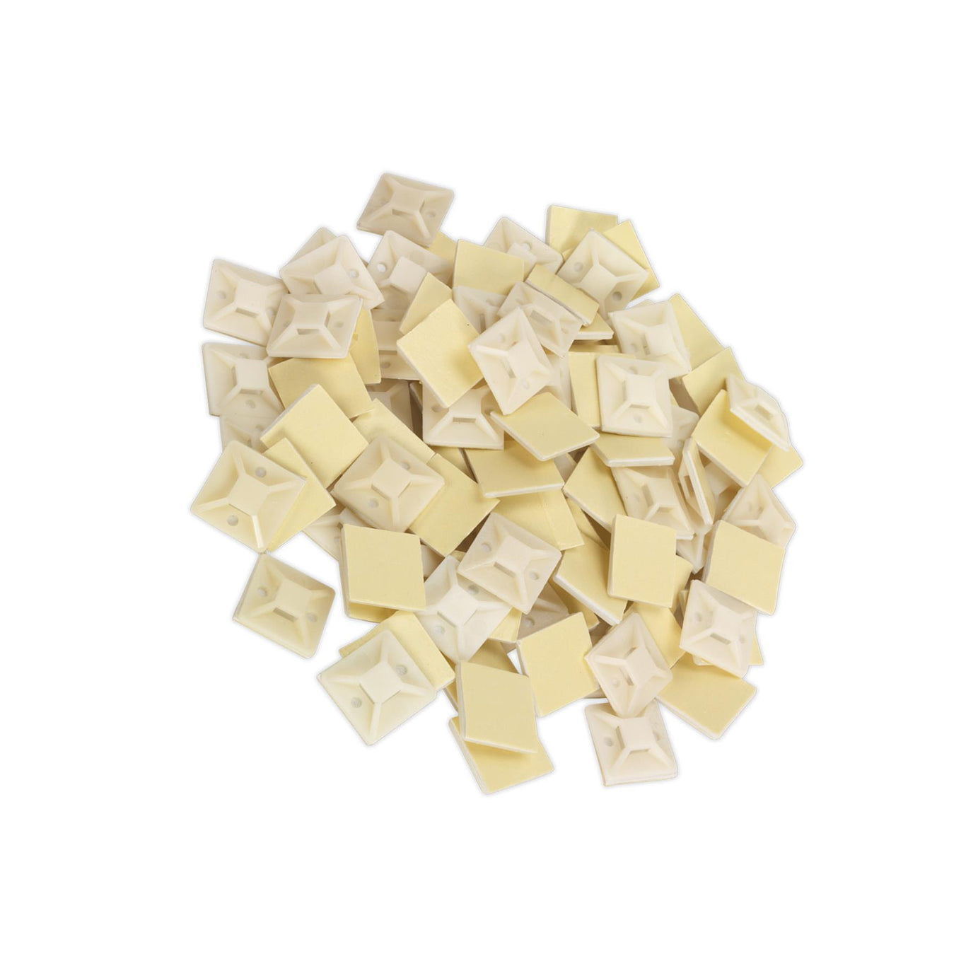 Sealey Self-Adhesive Cable Tie Mount 30 x 30mm White Pack of 100