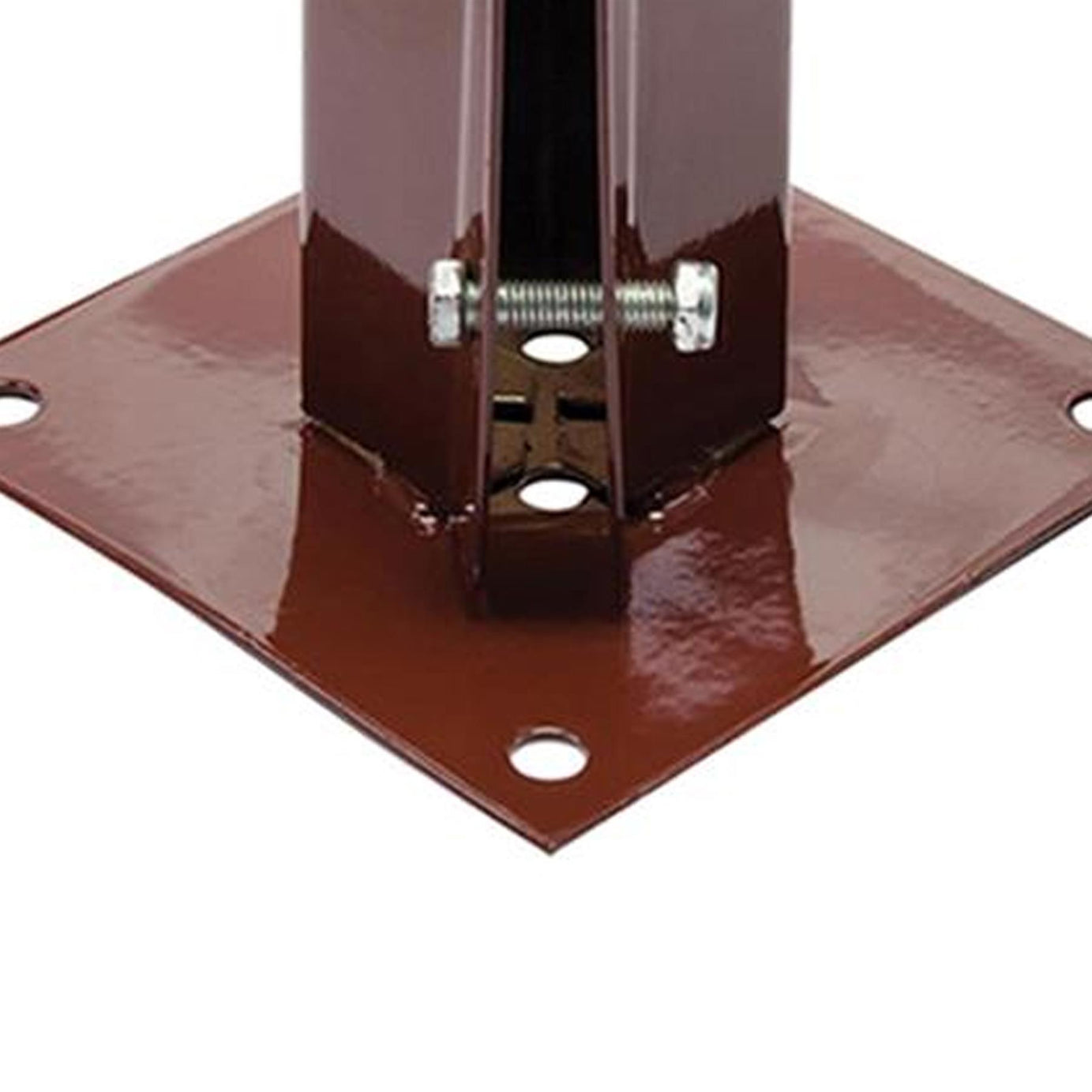 Fence Post Support Bolt Down 2" 50mm Garden Holder Like Metpost Bolt Grip Brown 12PC