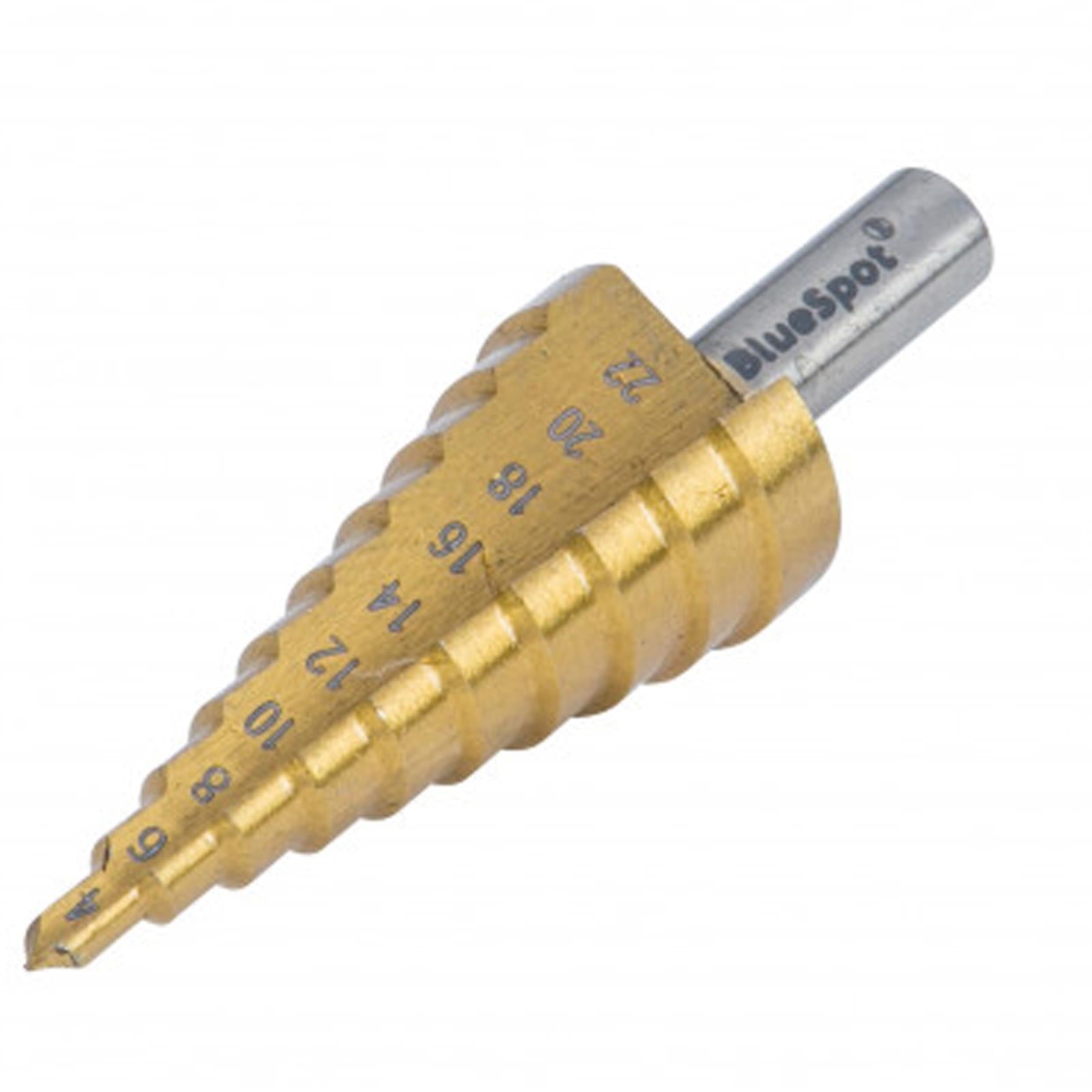 BlueSpot Step Drill HSS Steel Titanium Cone Bit Hole Metal Cutter Tool 4 - 22mm