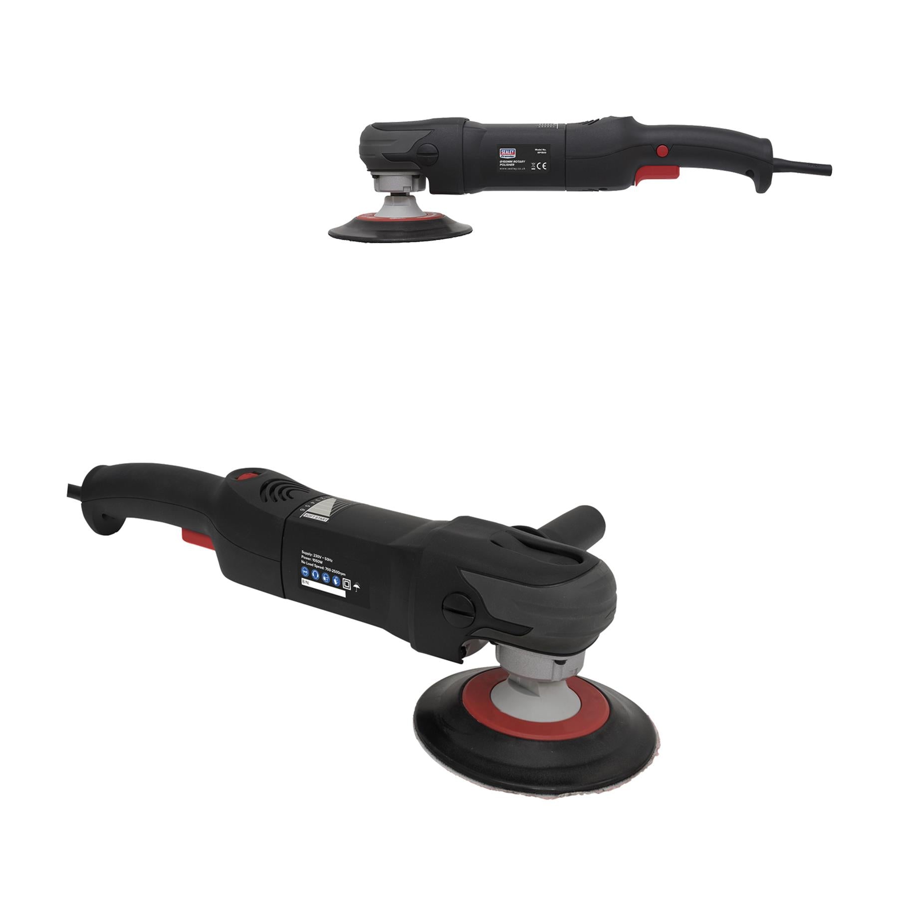 Sealey Rotary Polisher 150mm 1050W/230V Fast & Easy Pad Changes