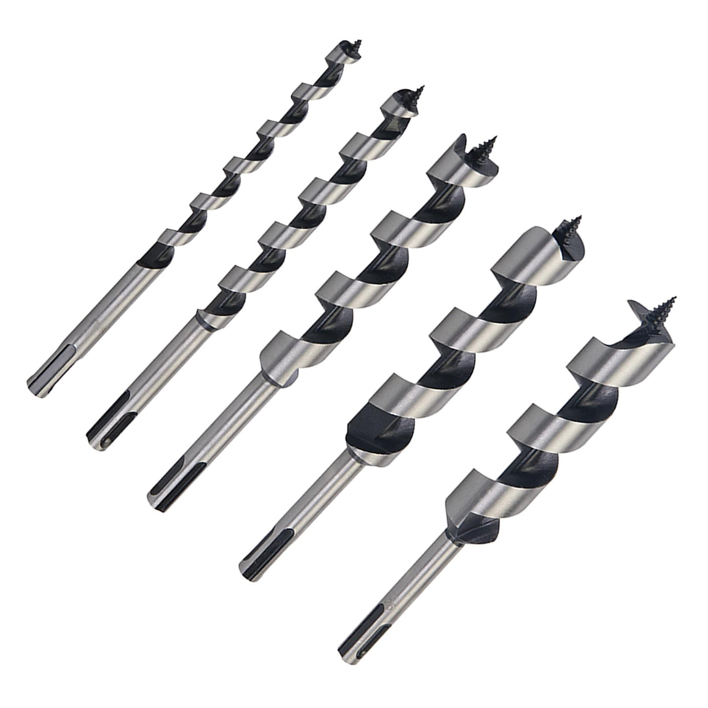 SDS Plus Auger Bit Set 5pce 10-25mm Hex Shank Spiral Point Drilling Holes