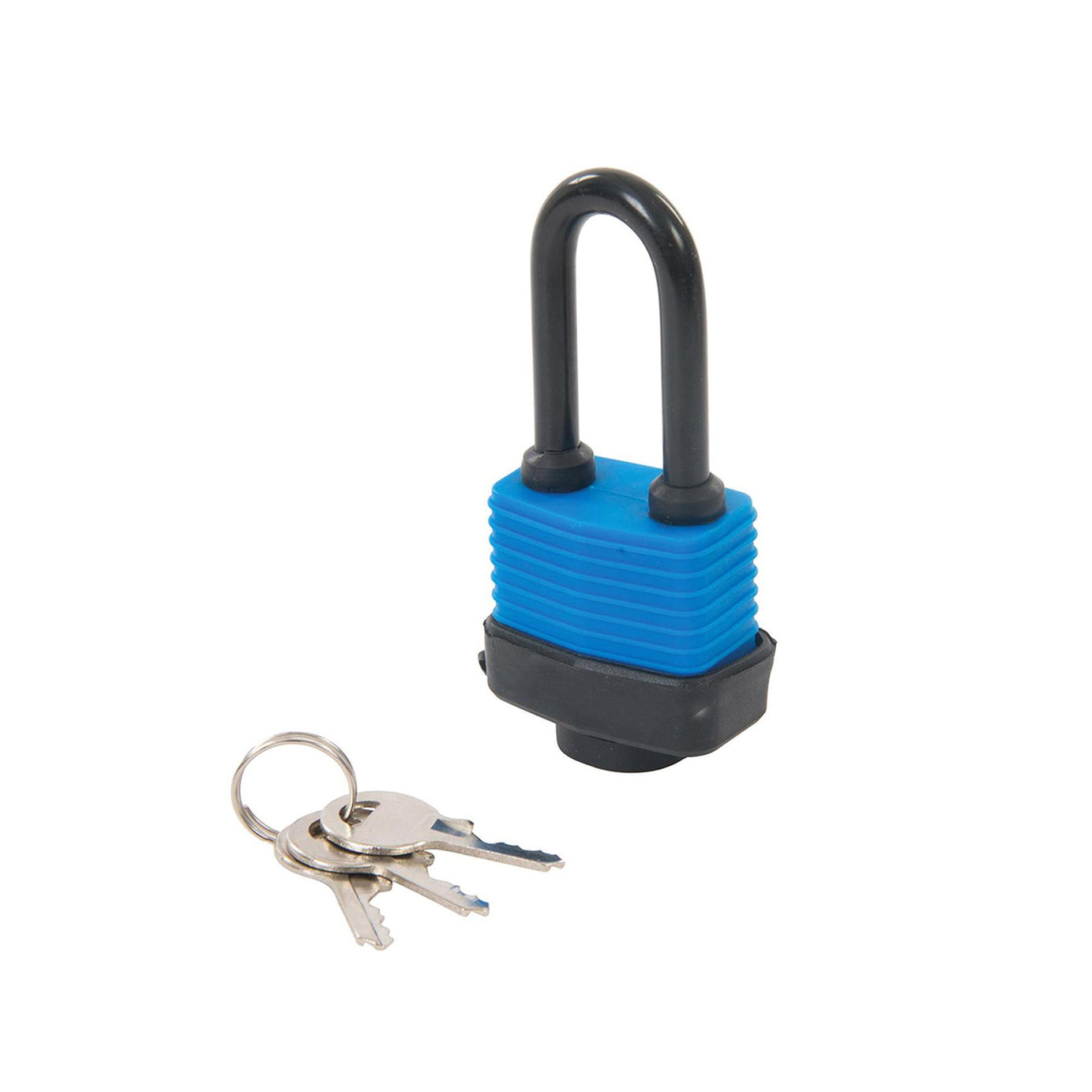 48mm Weather-Resistant Padlock Long Shackle Steel Body With Rubber Coating