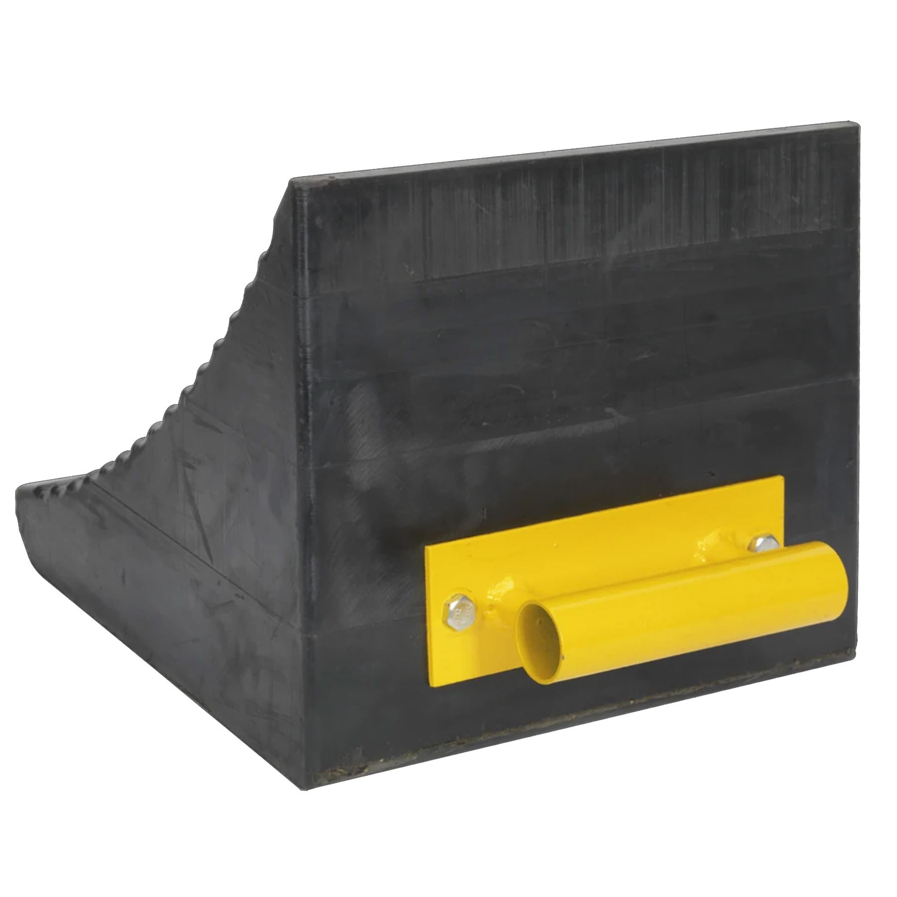 Heavy-Duty Rubber Wheel Chock 12kg - Single nylon reinforced rubber Sealey