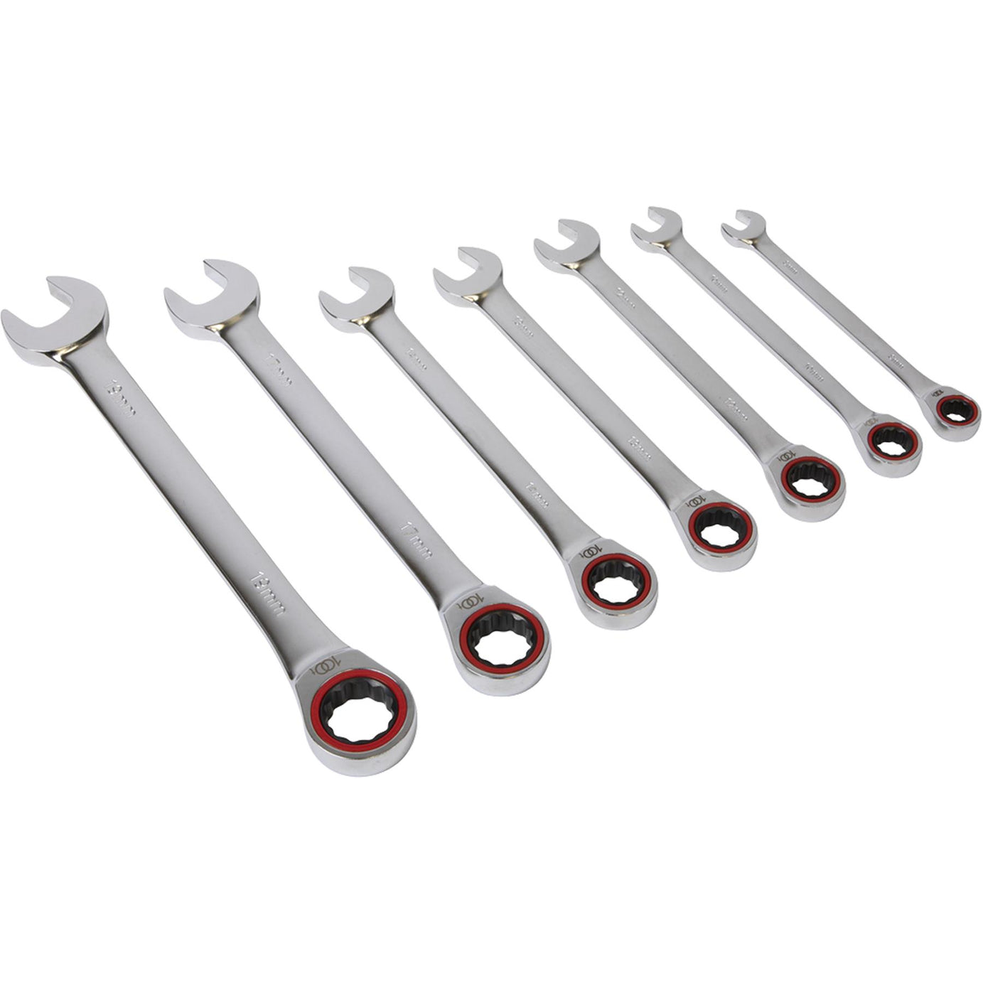 Sealey Ratchet Combination Spanner Set 7pc Metric Platinum Series