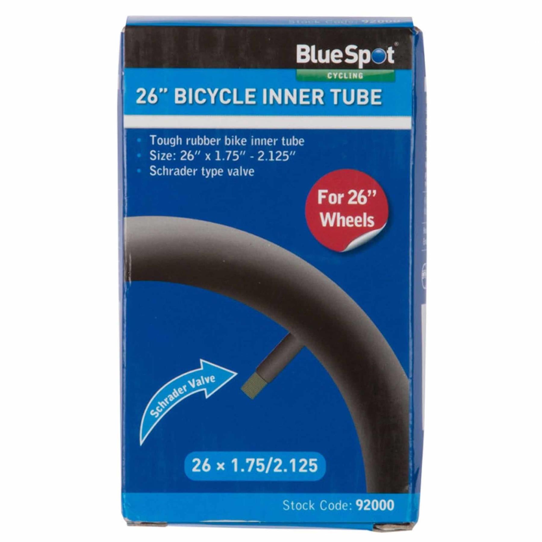 BlueSpot 26" Bike Tyre Inner Tube Bicycle Car Shrader Valve Tubes 1.75" - 2.125"