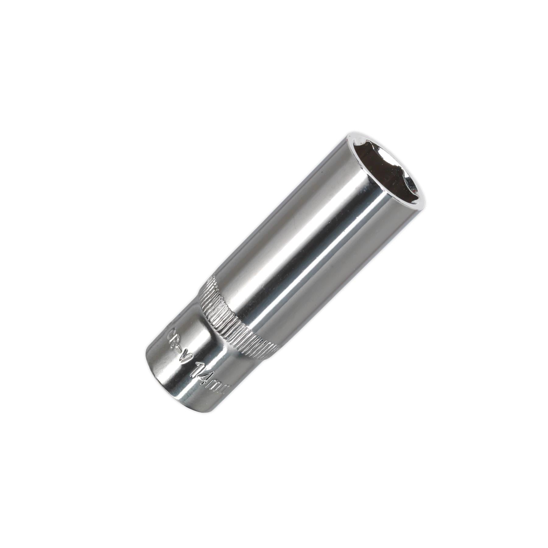 Sealey WallDrive Socket 14mm Deep 3/8"Sq Drive Fully Polished