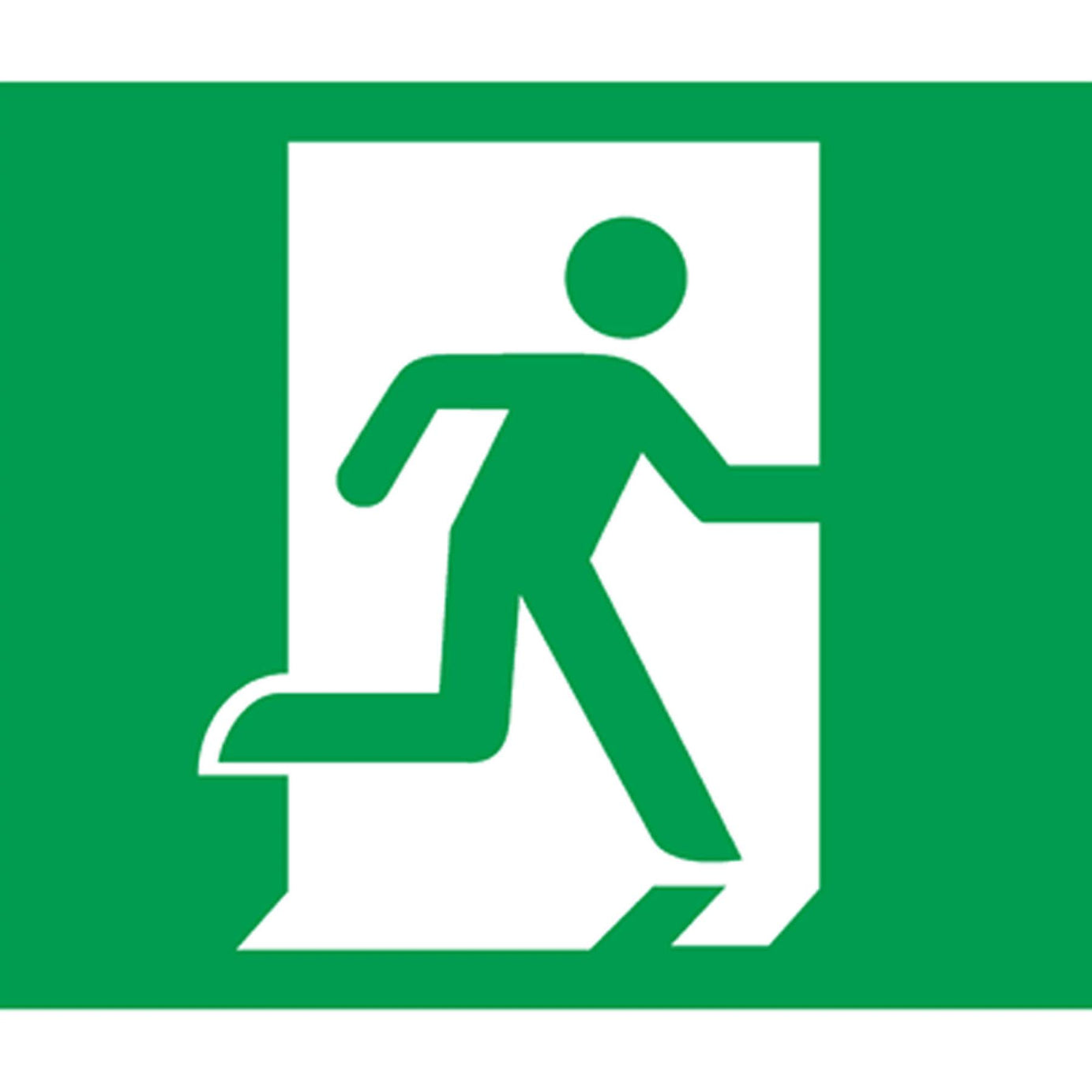 Sealey Safety Sign - Fire Exit (Down Right) - Rigid Plas - Pk of 10