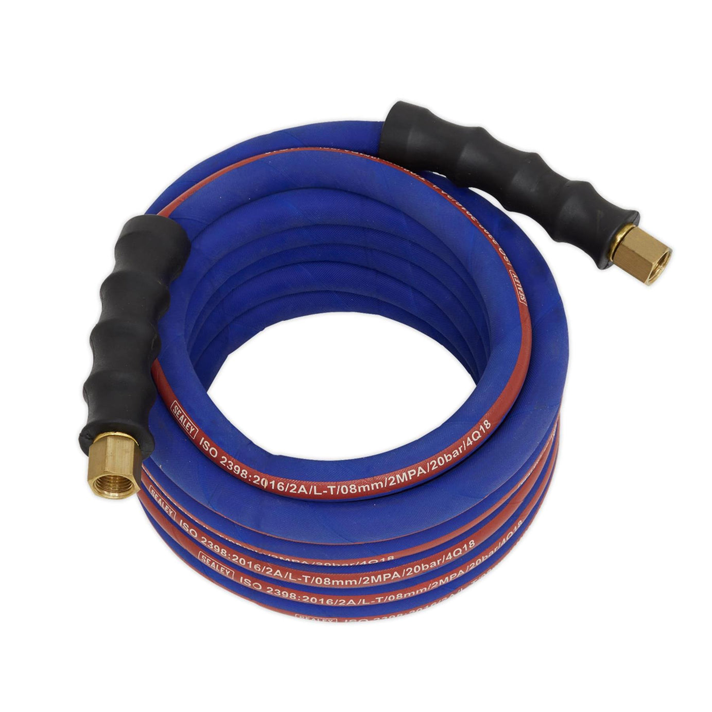 Sealey Rubber Air Hose 5m For Air Compressor 1/4"BSP 8mm Bore Extra Heavy Duty