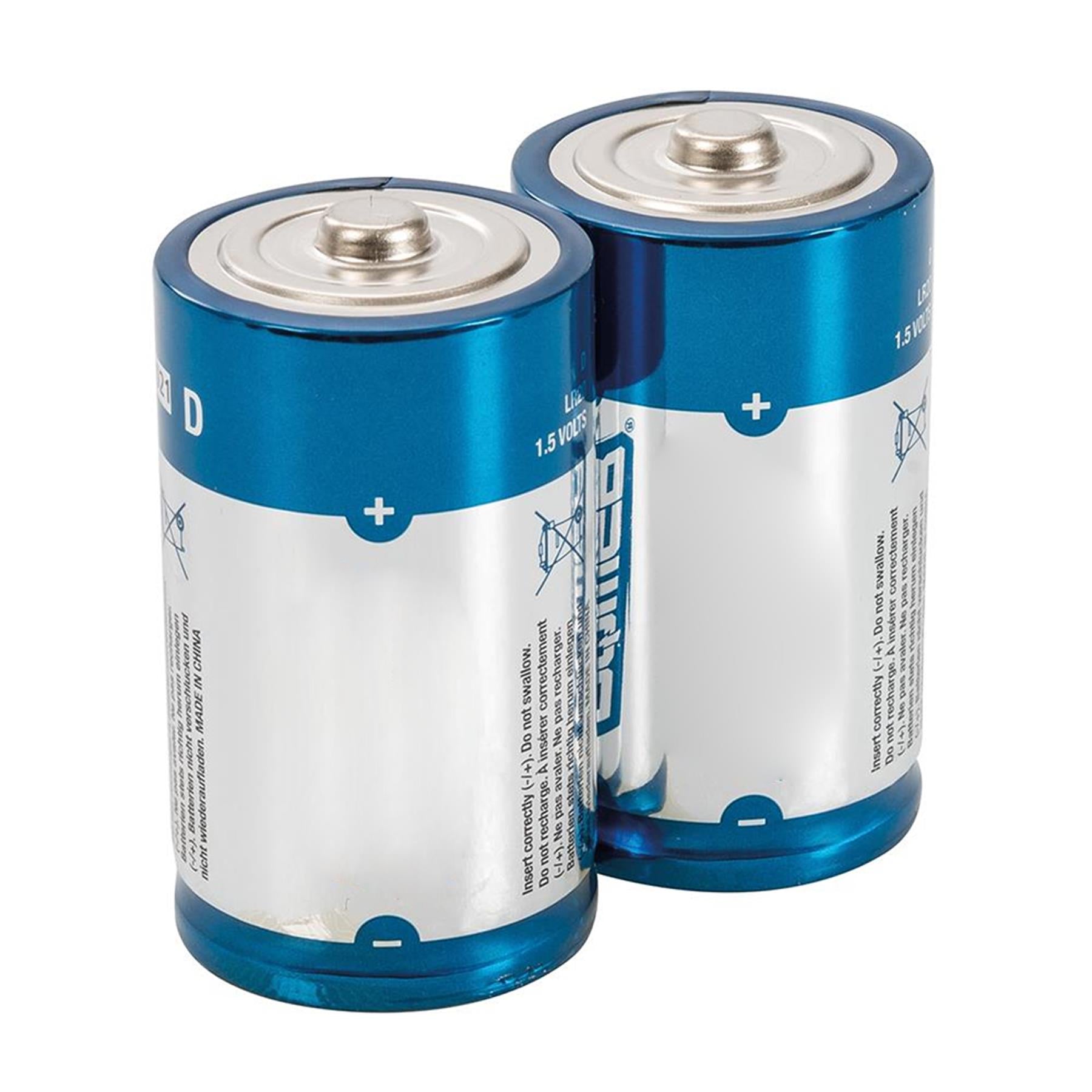 Long lasting high performance D-Type Super Alkaline Battery LR20 2pk 0% Mercury