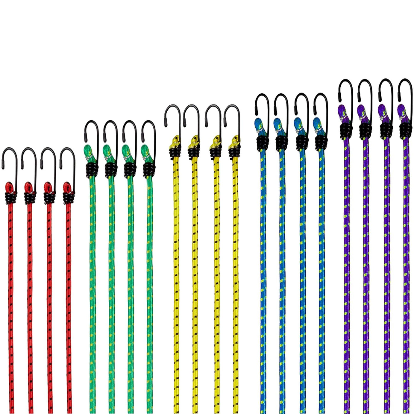 20x Elastic Bungee Cord Luggage Tie Down Strap Shock Rope Car Roof Rack Hook