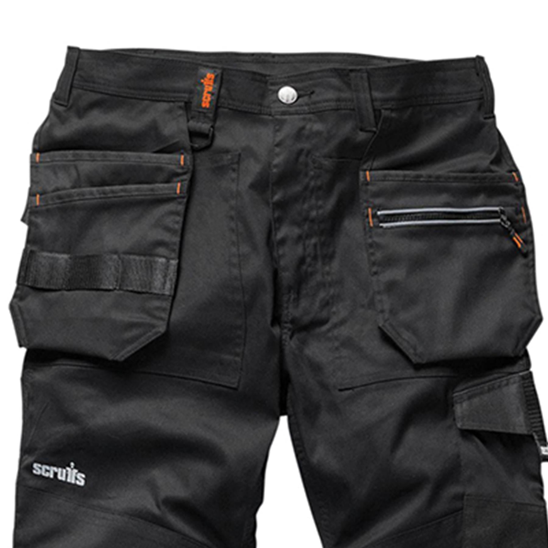 Scruffs Trade Flex Slim Fit Work Trousers Black 32 Regular Men's Stretchable Flexible New