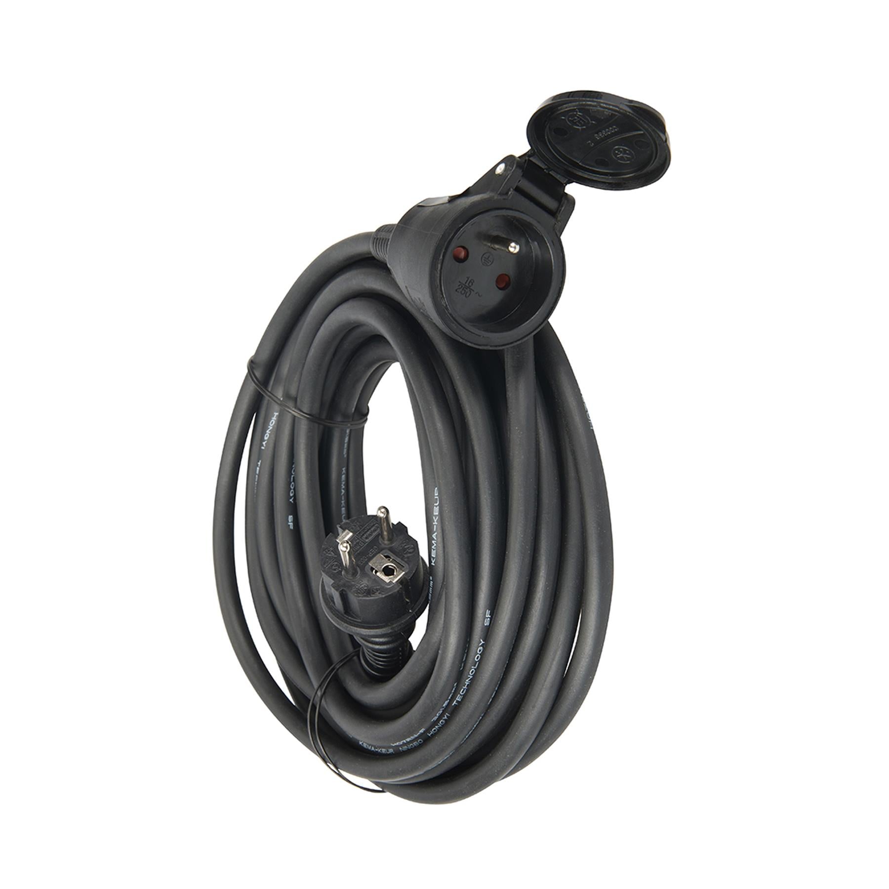 French Type Spring Loaded E Schuko Extension Lead Electric Tool 10M Max Load 3680W