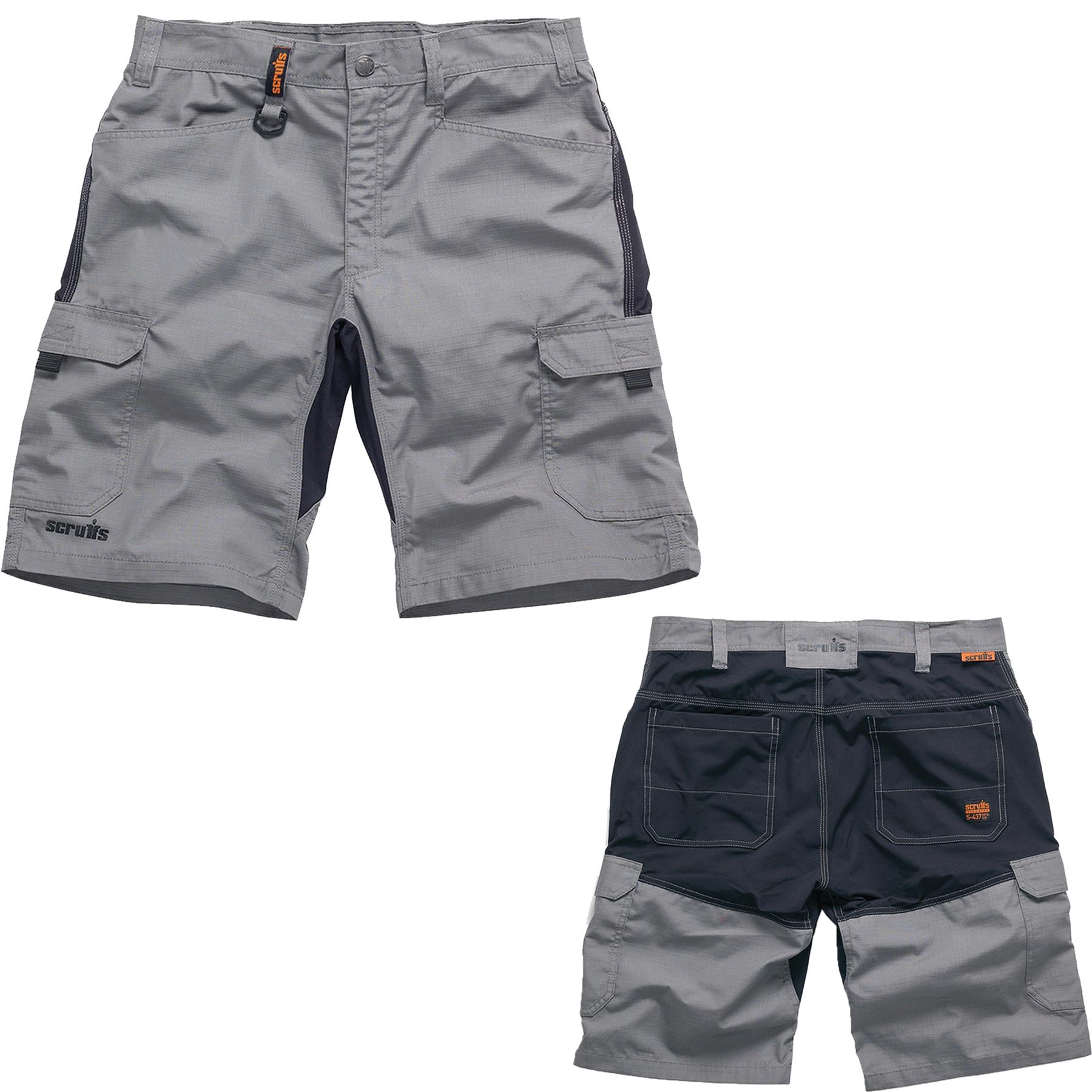 Scruffs Flex Work Shorts 30"W Men's Combat Cargo Trade Graphite