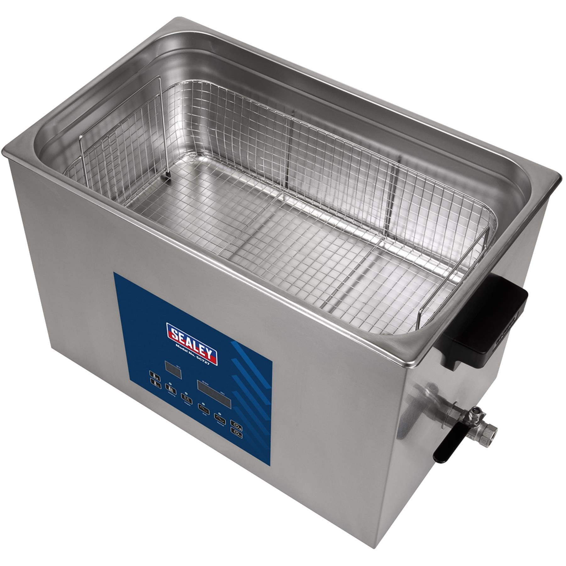 Sealey Ultrasonic Parts Cleaning Tank 27L Stainless Steel tank