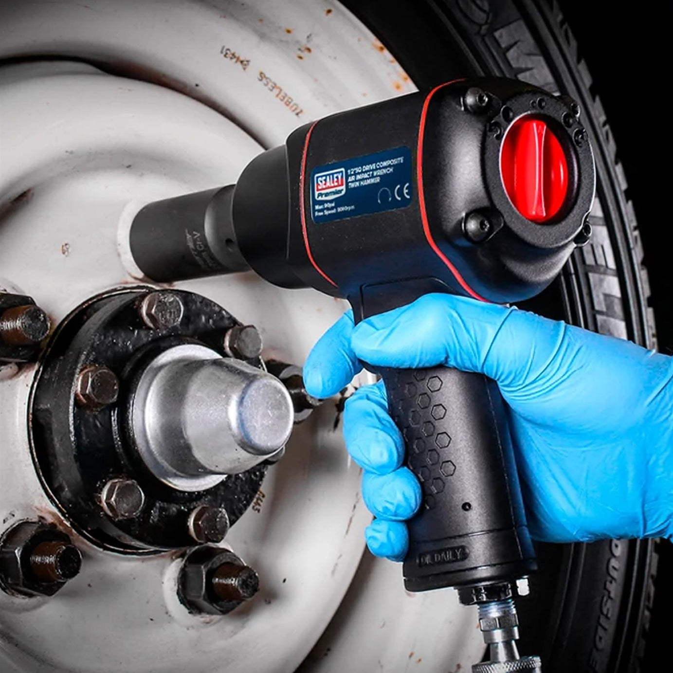 Sealey Air Impact Wrench 1/2"Sq Drive Twin Hammer