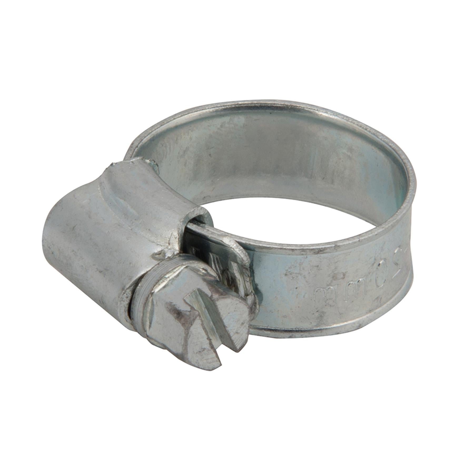 10Pk Hose Clips - 12 - 20mm (Oo) Zinc-Plated Mild Steel For Automotive Use