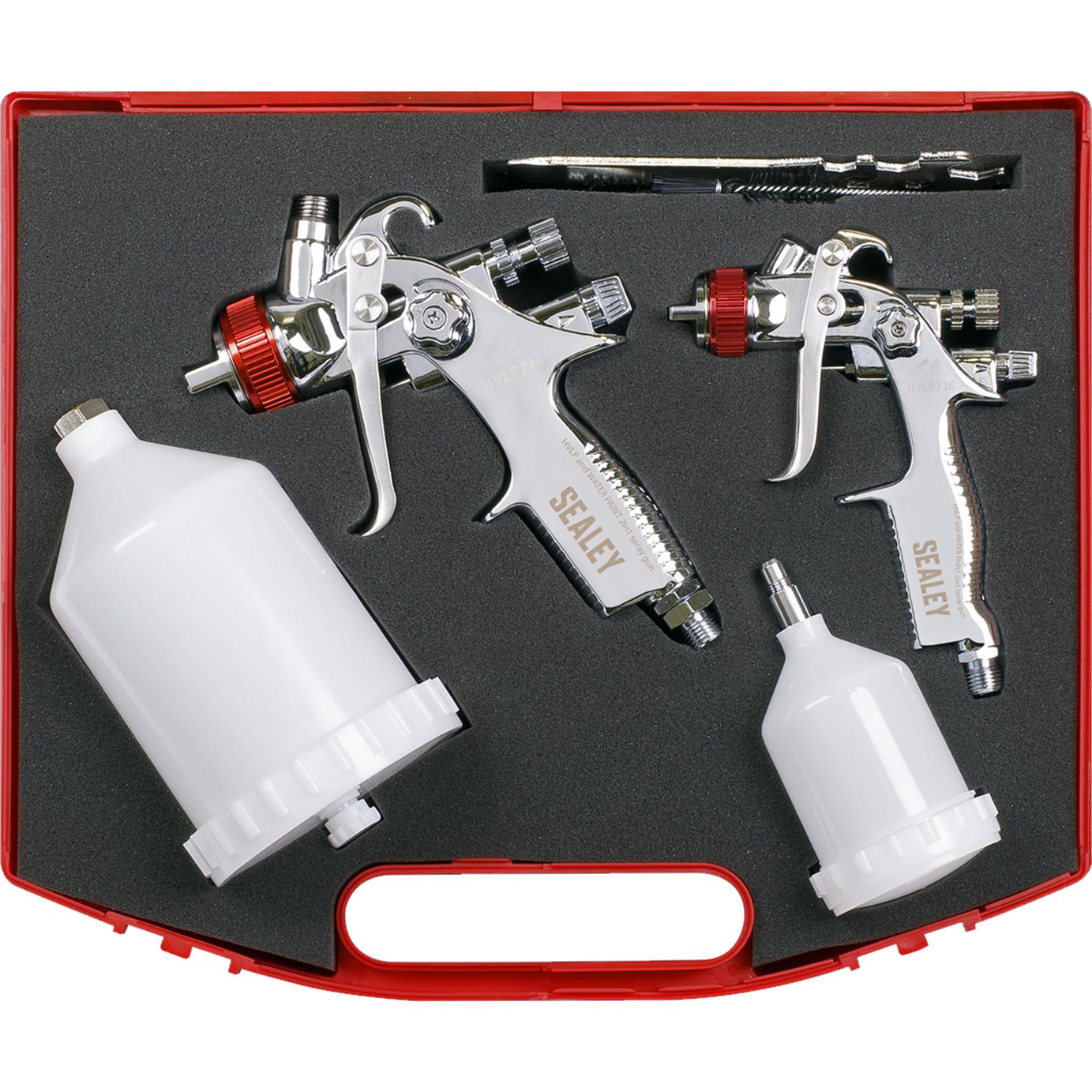 Sealey HVLP Gravity Feed Top Coat/Touch-Up Spray Gun Set