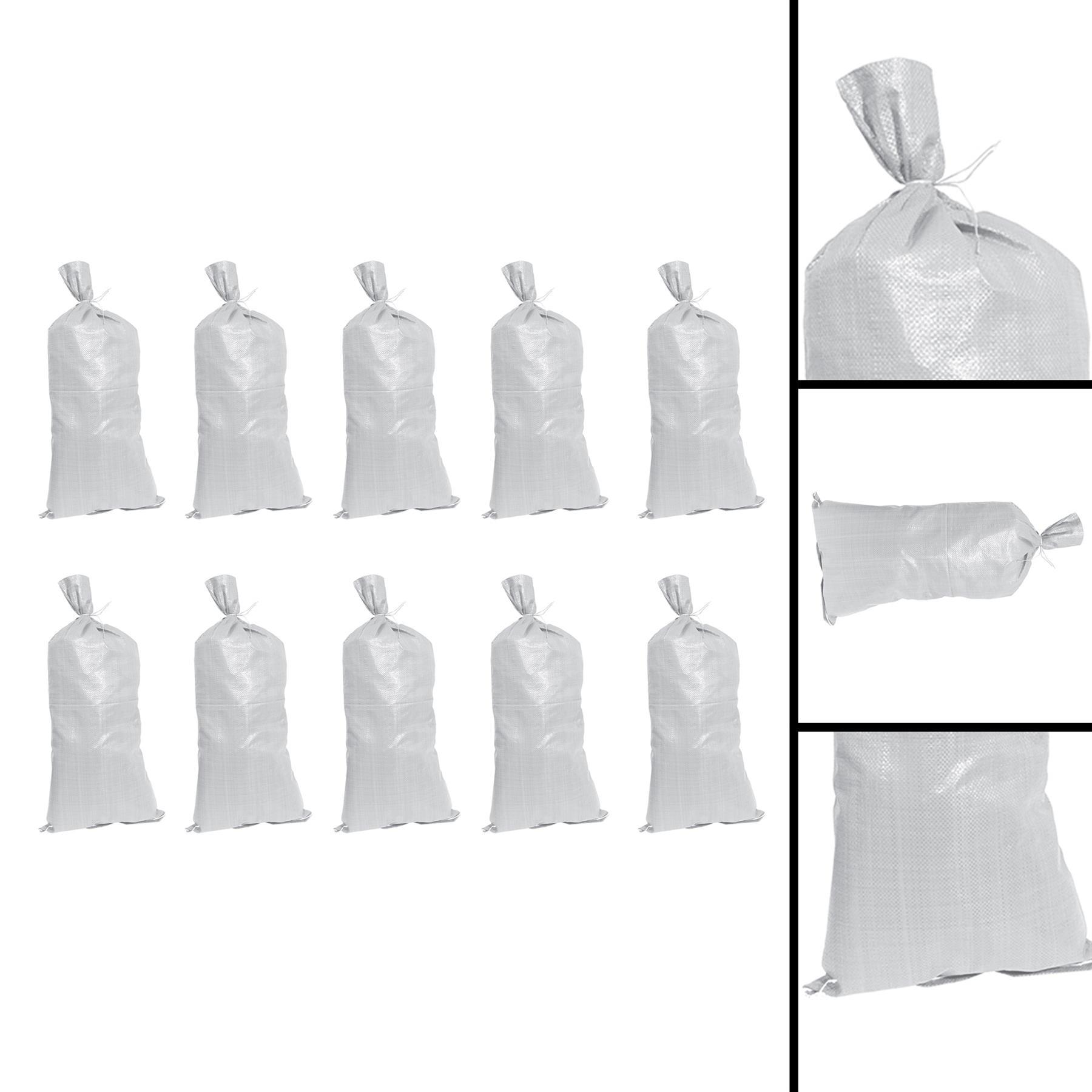 10Pk Sand Bags 750 X 330mm 80Gsm Woven Material Sandbags Tie String Included