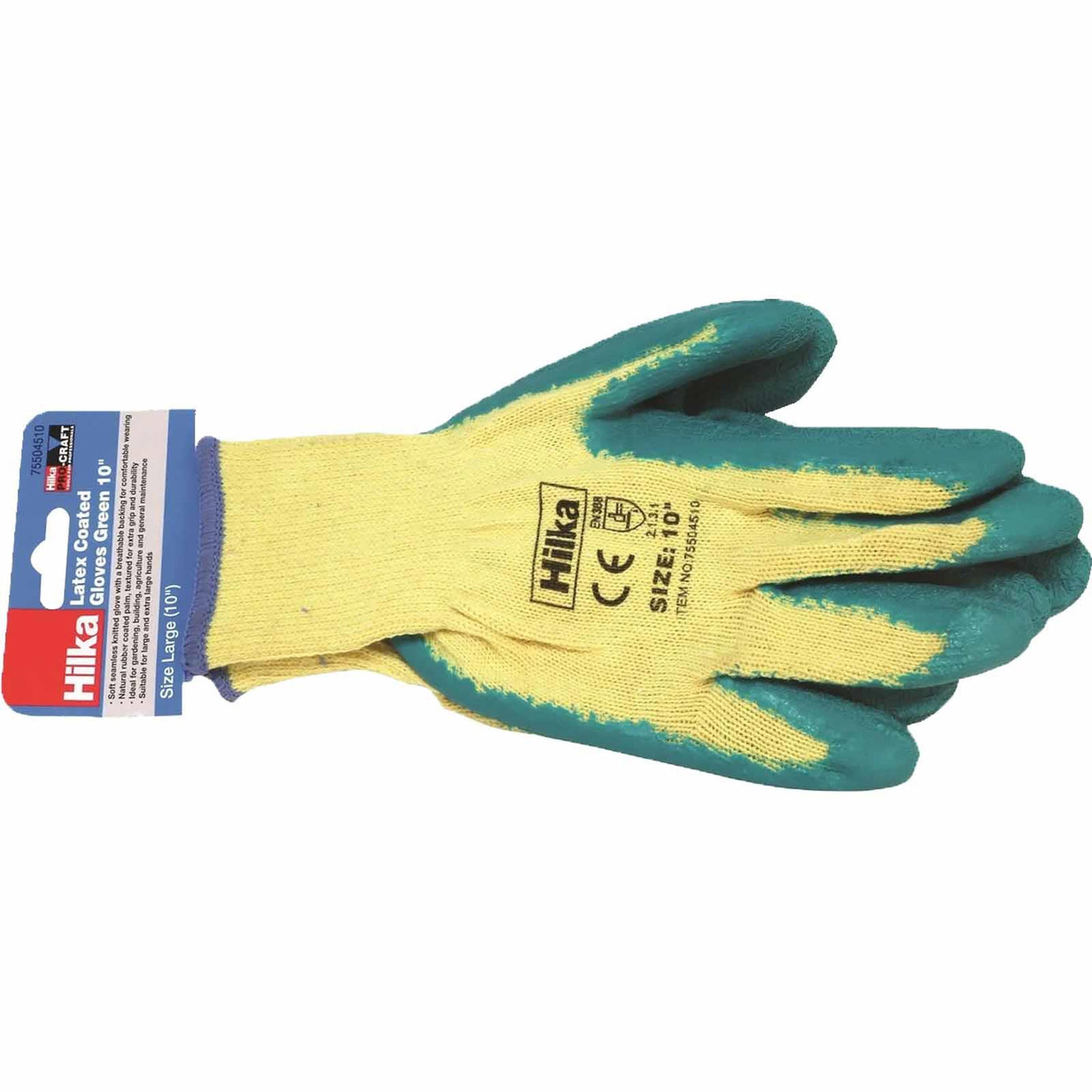 Green Latex Coated Work Gloves