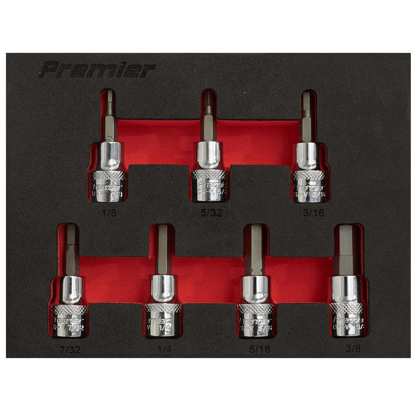 Sealey Hex Socket Bit Set 7pc 3/8"Sq Drive Imperial