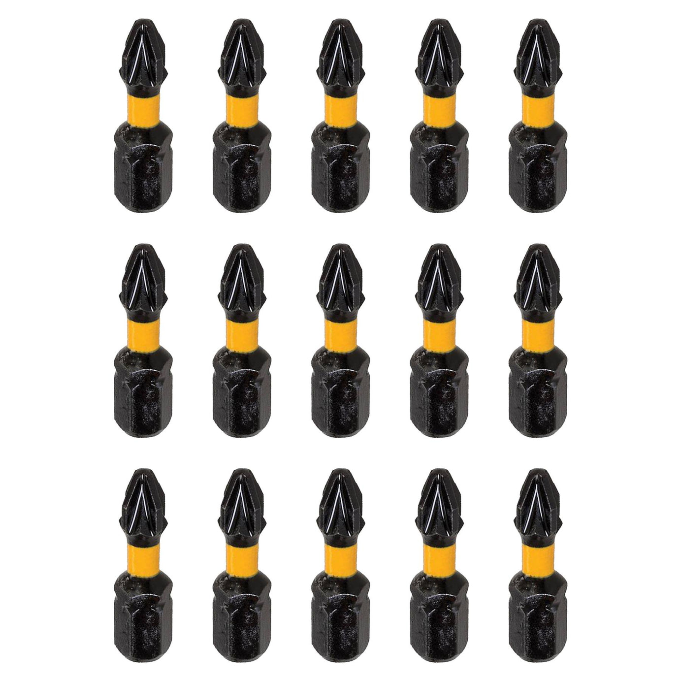 IMPACT SCREWDRIVER BITS PZ2 POZI 1 2 3 HEAD 25MM SCREW DRIVER BIT X 15