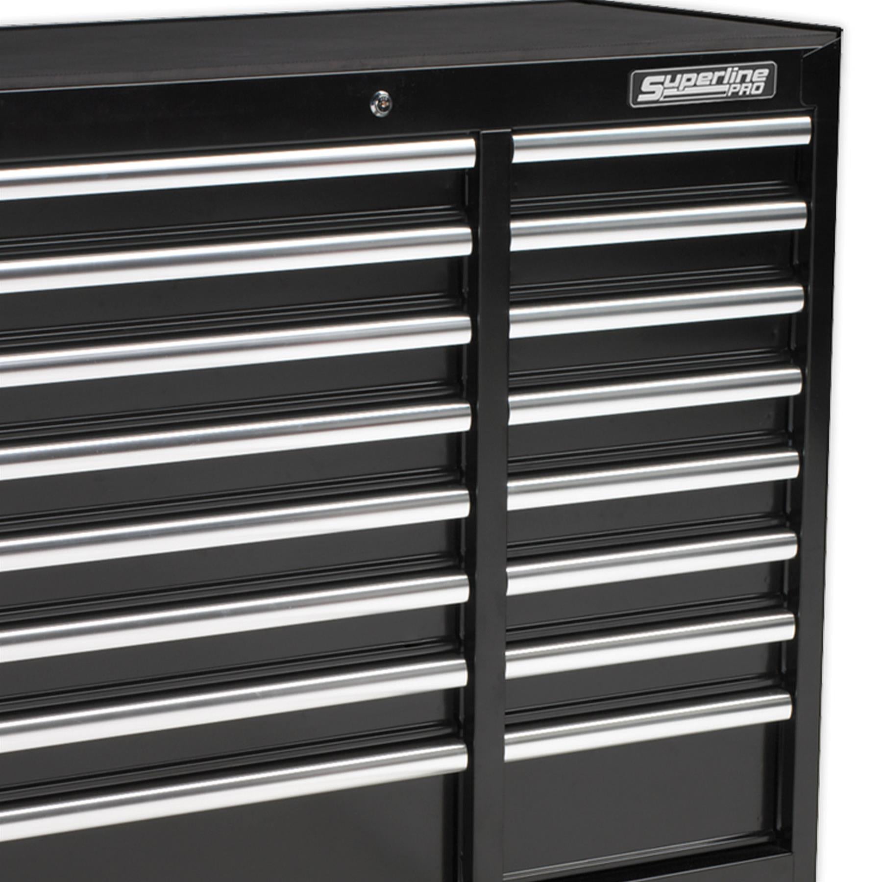 Sealey Rollcab 16 Drawer Ball Bearing Slides Heavy-Duty - Black