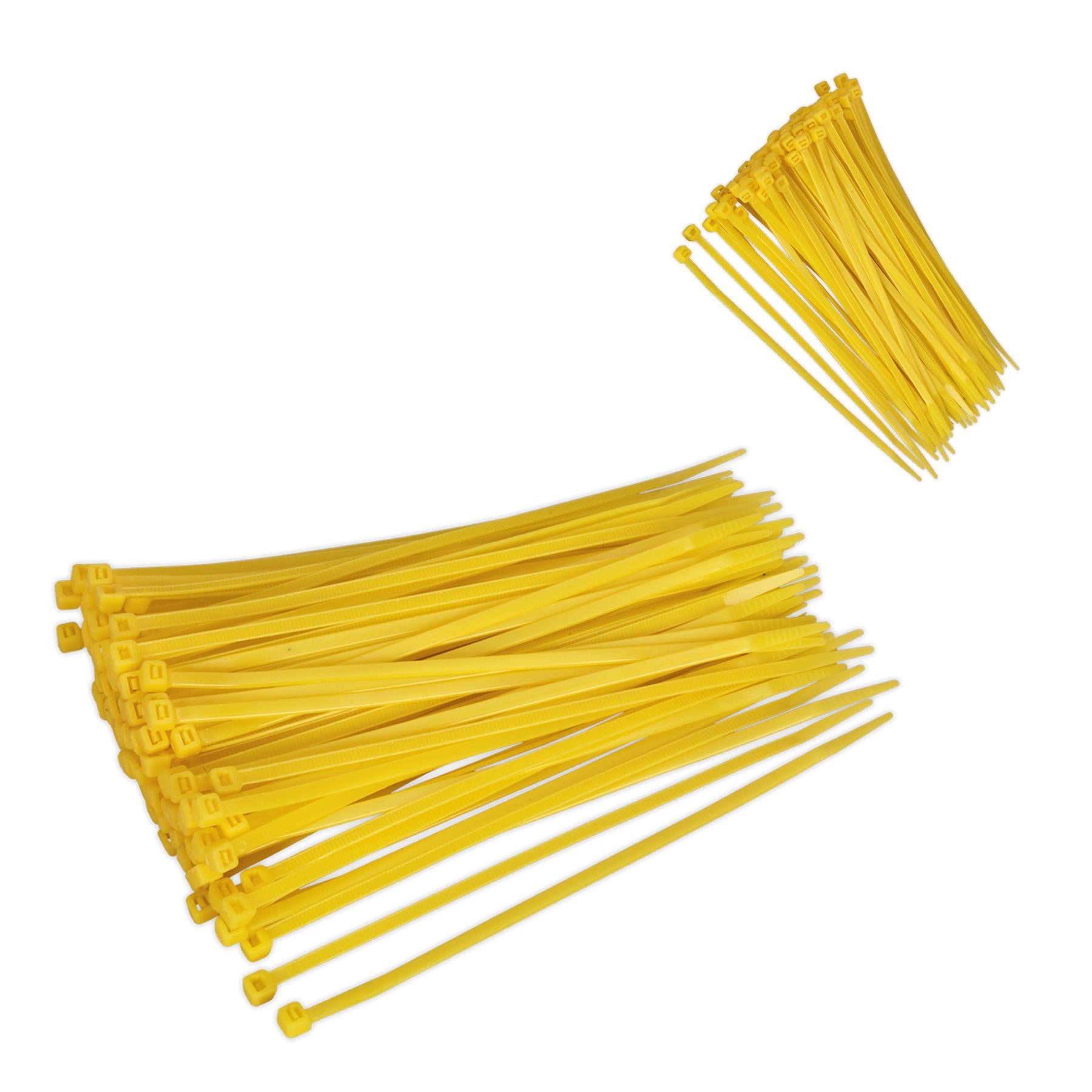 Sealey Cable Tie 200 x 4.4mm Yellow Pack of 100