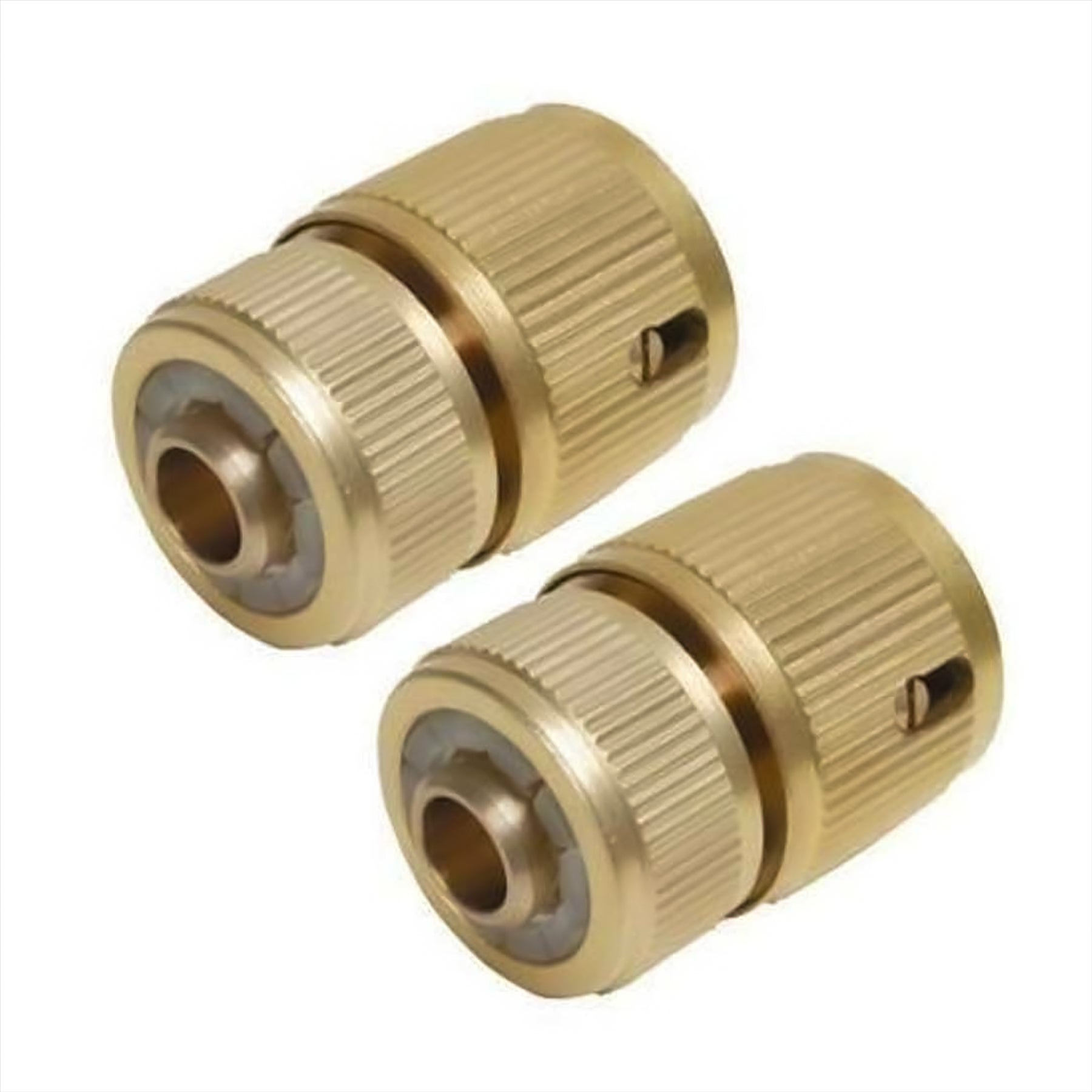 3 Piece Brass Hose Tap Fitting Connecter Set Auto Stop For Gardening Plumbing