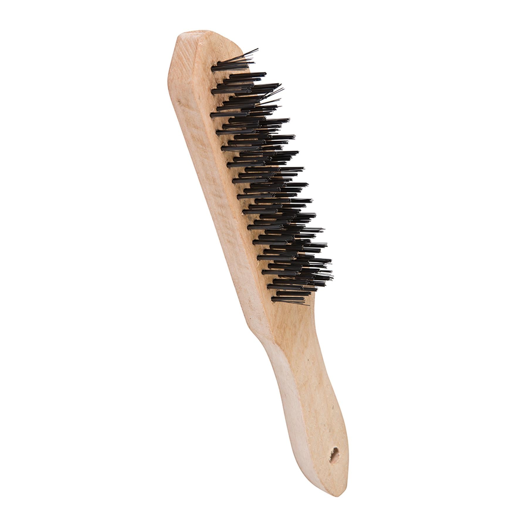 Heavy Duty Wire Brush 6 Row Bristles Large Paint Rust Cleaner 20mm X 290mm