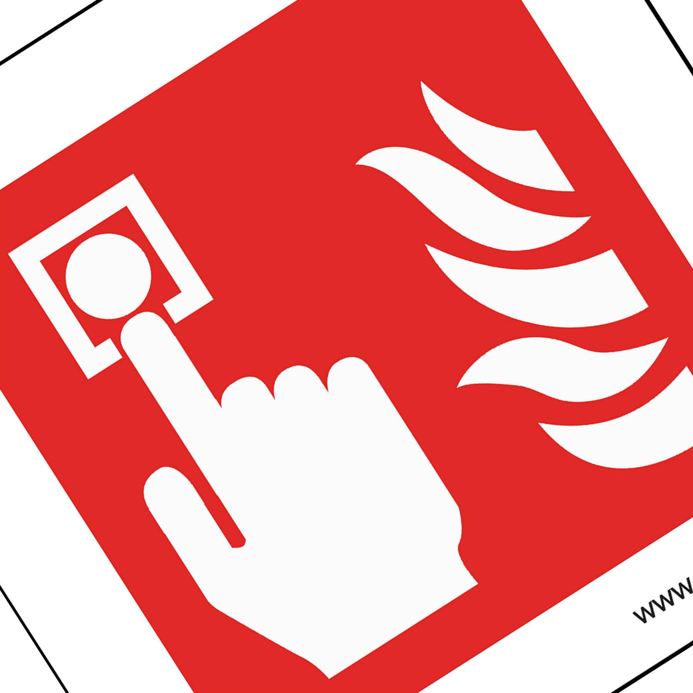 Sealey Safety Sign - Fire Alarm Symbol - Rigid Plastic - Pack of 10