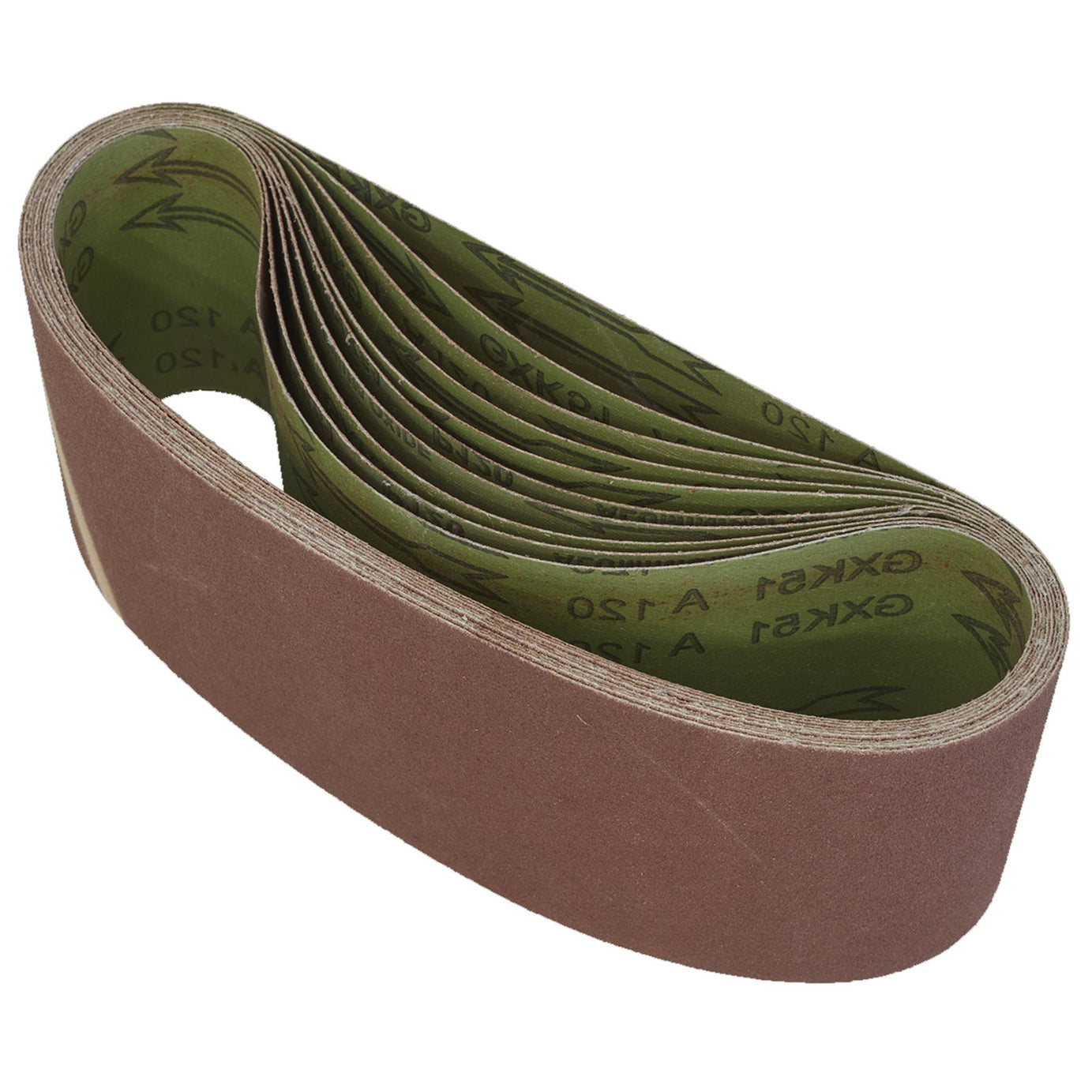 Sanding Belt 100 x 610mm 120 Grit - Pack of 10 - WSB61120 Sealey