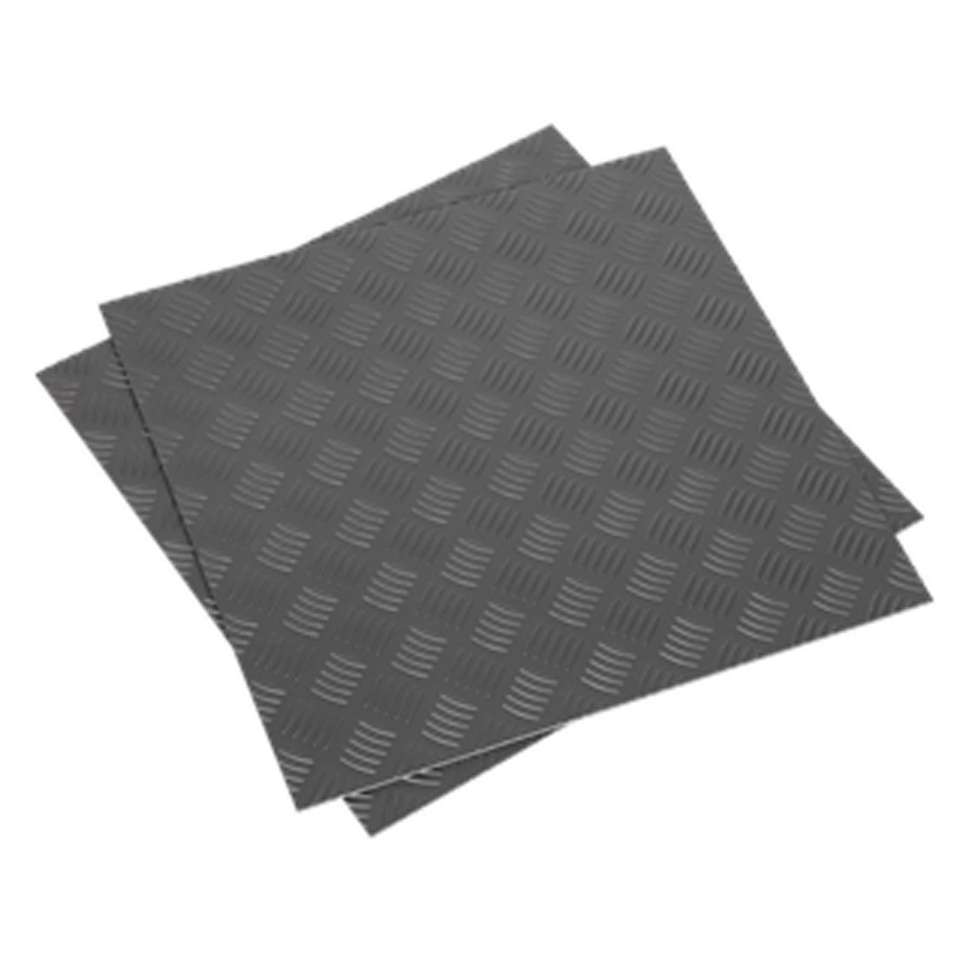 Sealey Vinyl Floor Tile Peel & Stick Backing-Silver Treadplate Pk16