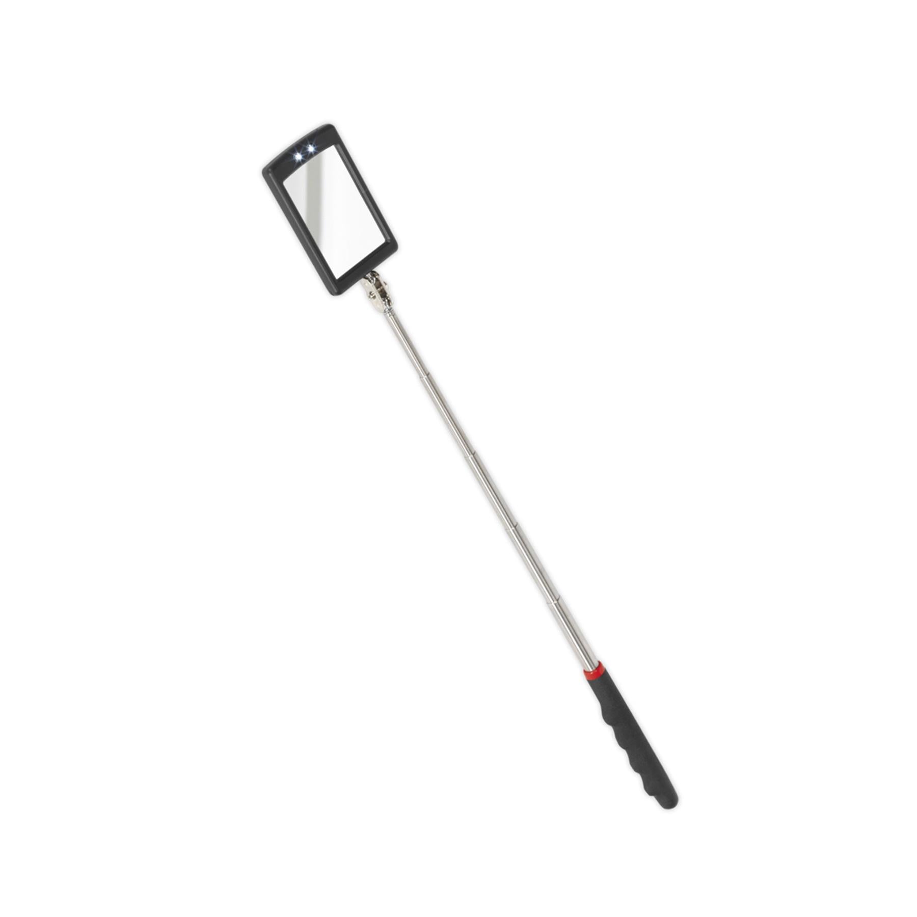 Sealey Telescopic Inspection Mirror 52 x 83mm with 2 LEDs