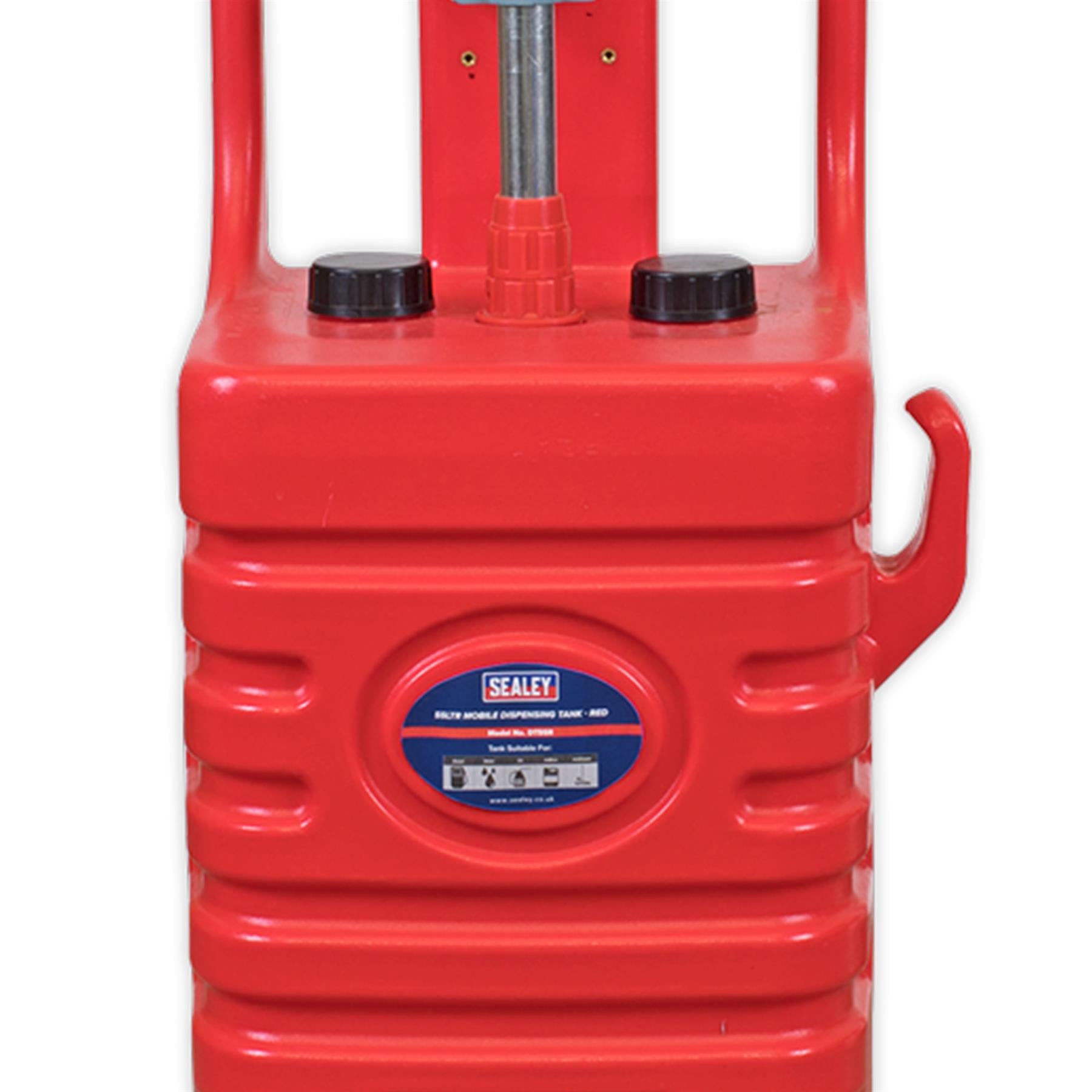 Sealey Mobile Dispensing Tank 55L with Oil Rotary Pump - Red