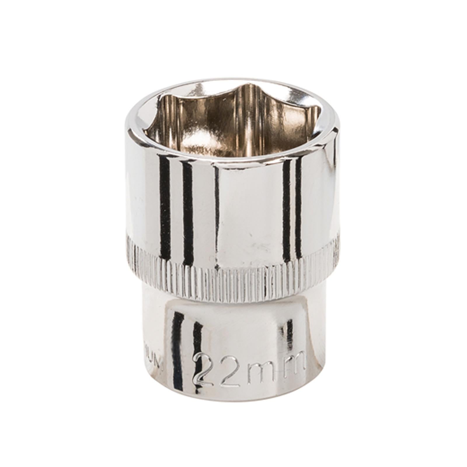 Socket 1/2" Drive Metric Hex Square 22mm Individual Hex Polished Crv Quality