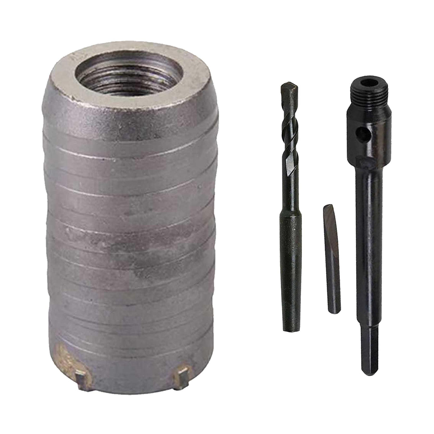 TCT Core Drill Bit 40mm Hole Saw Masonry Stone Brick Hex 200mm Extensions Pilot