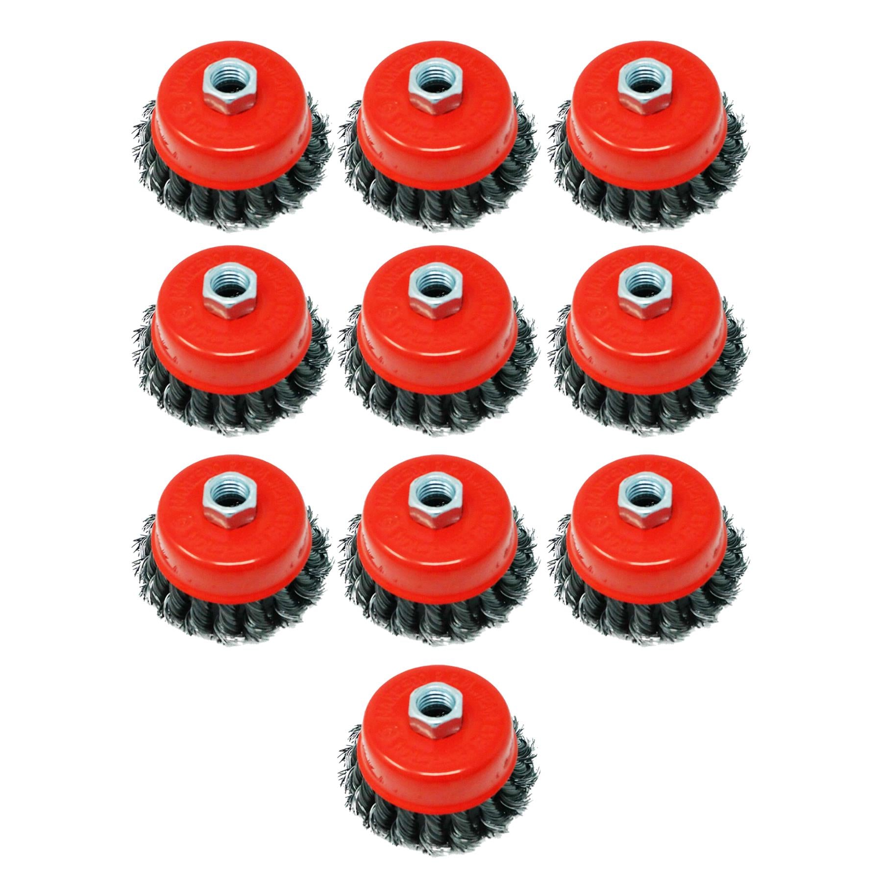 10x Twist Knot Wire Wheel Cup Brush 3" M14 for For Rust And Paint Removal