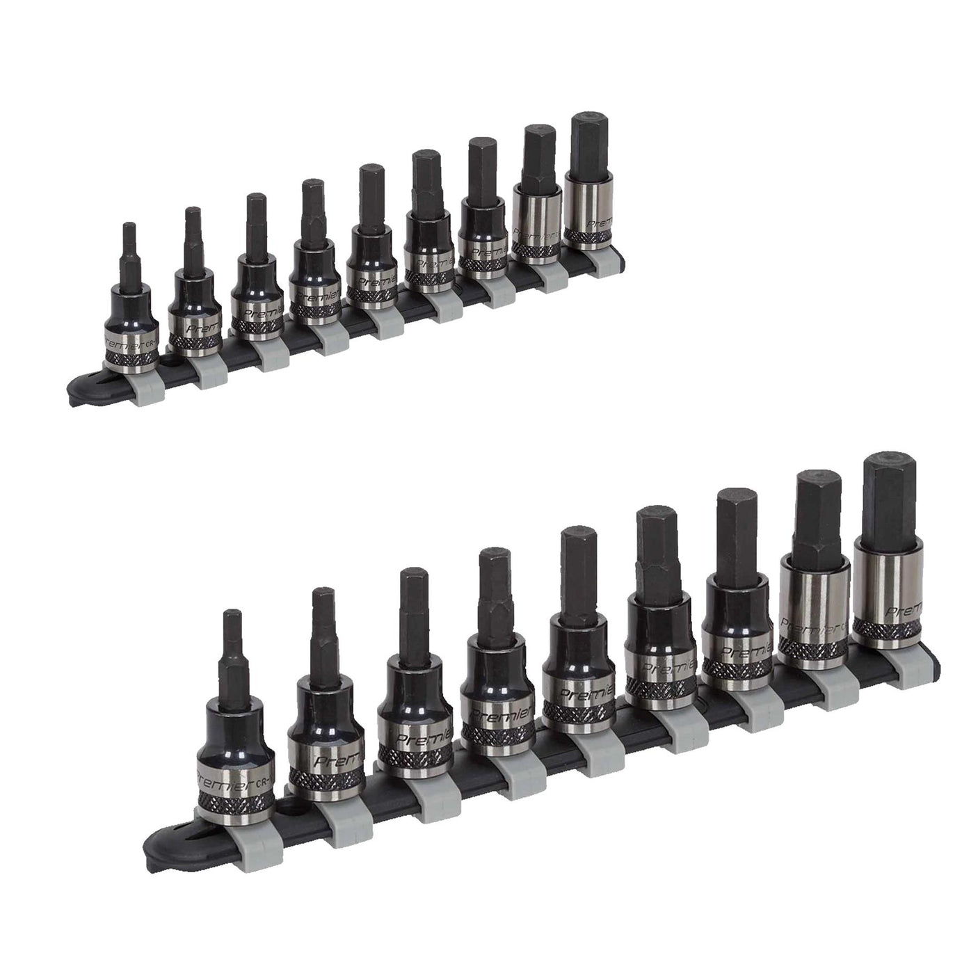 Sealey Hex Key Socket Bit Set 9pc 3/8"Sq Drive Metric Black