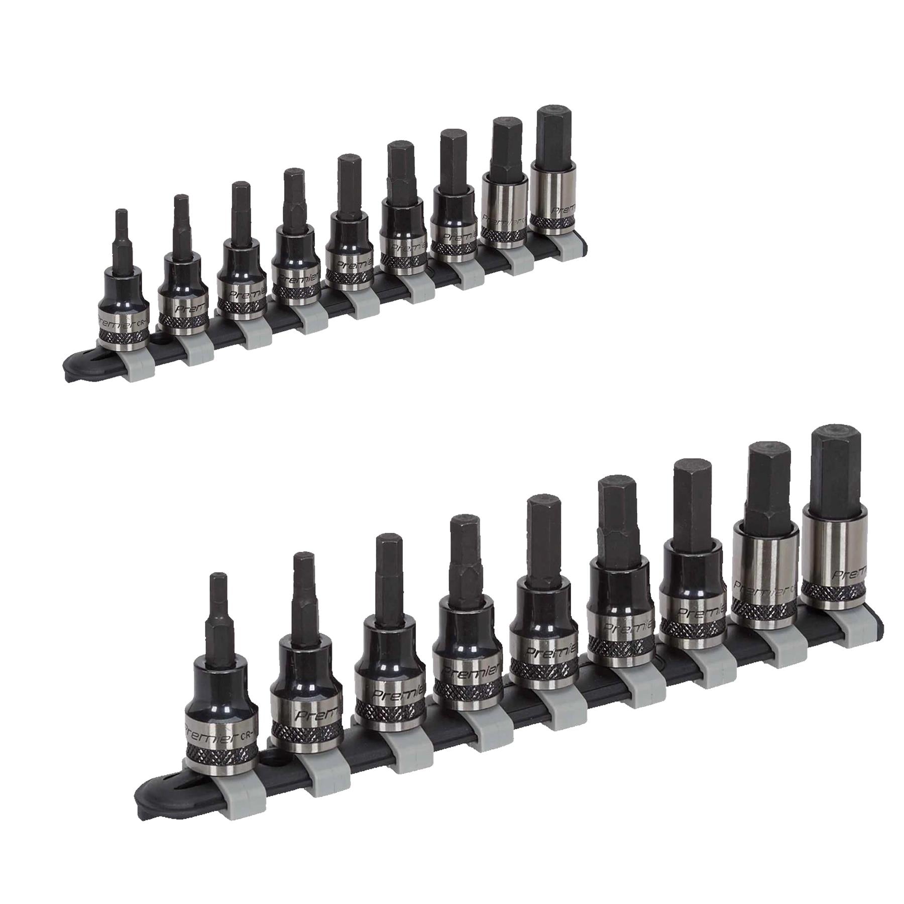 Sealey Hex Key Socket Bit Set 9pc 3/8"Sq Drive Metric Black