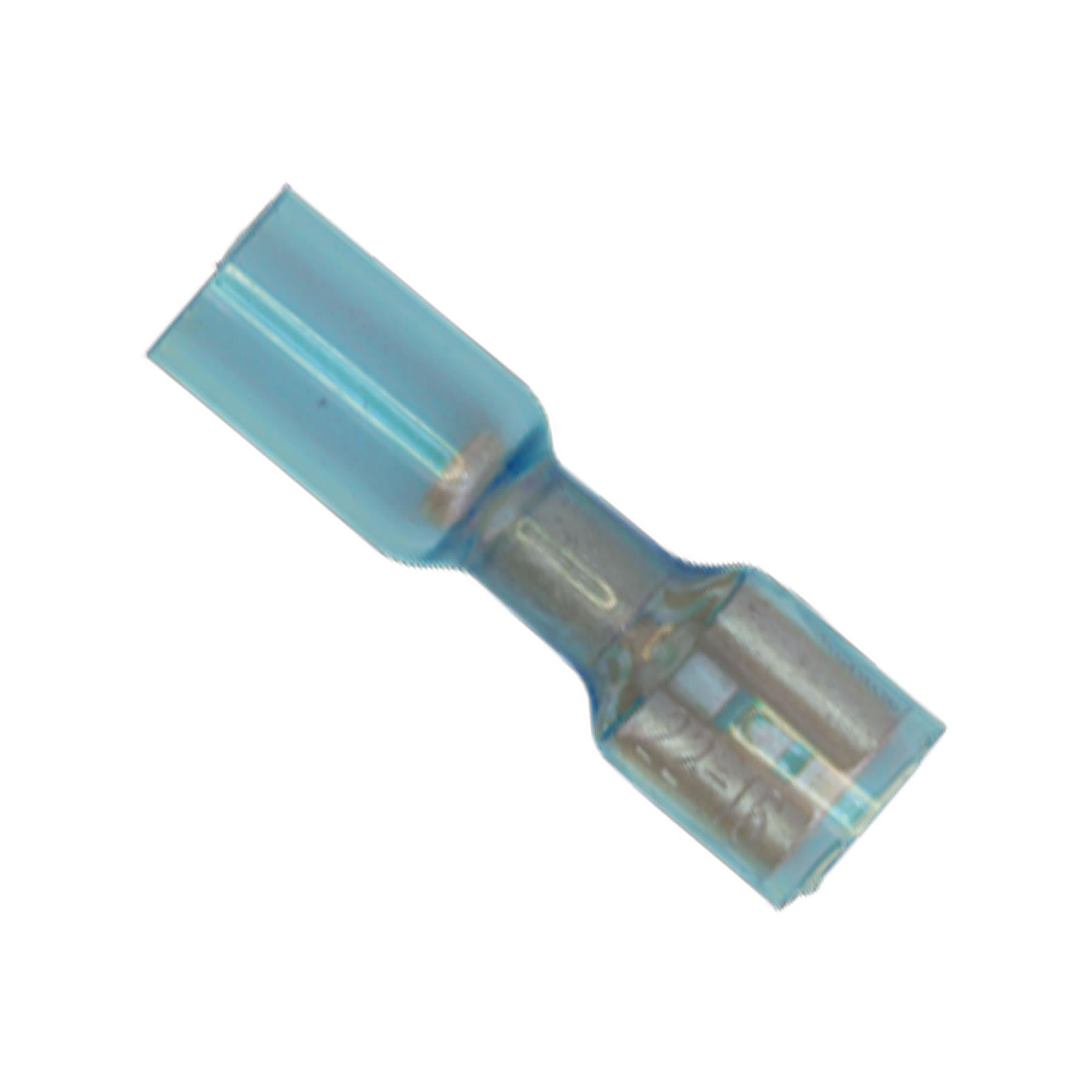 Heat Shrink Push-On Terminal 6.4mm Female Blue Pack of 25. Sealey