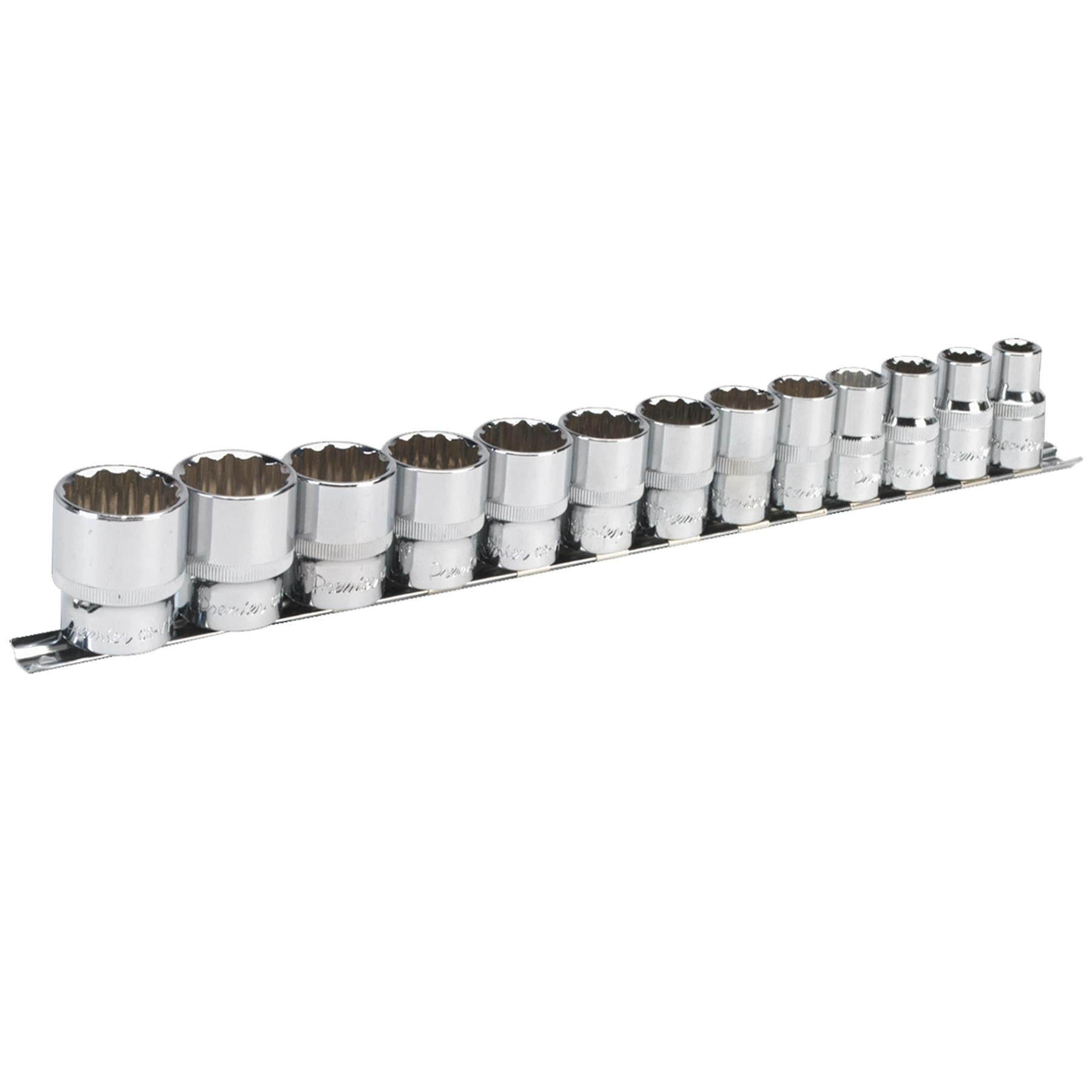 Sealey Socket Set 13pc 1/2"Sq Drive 12pt WallDrive Imperial