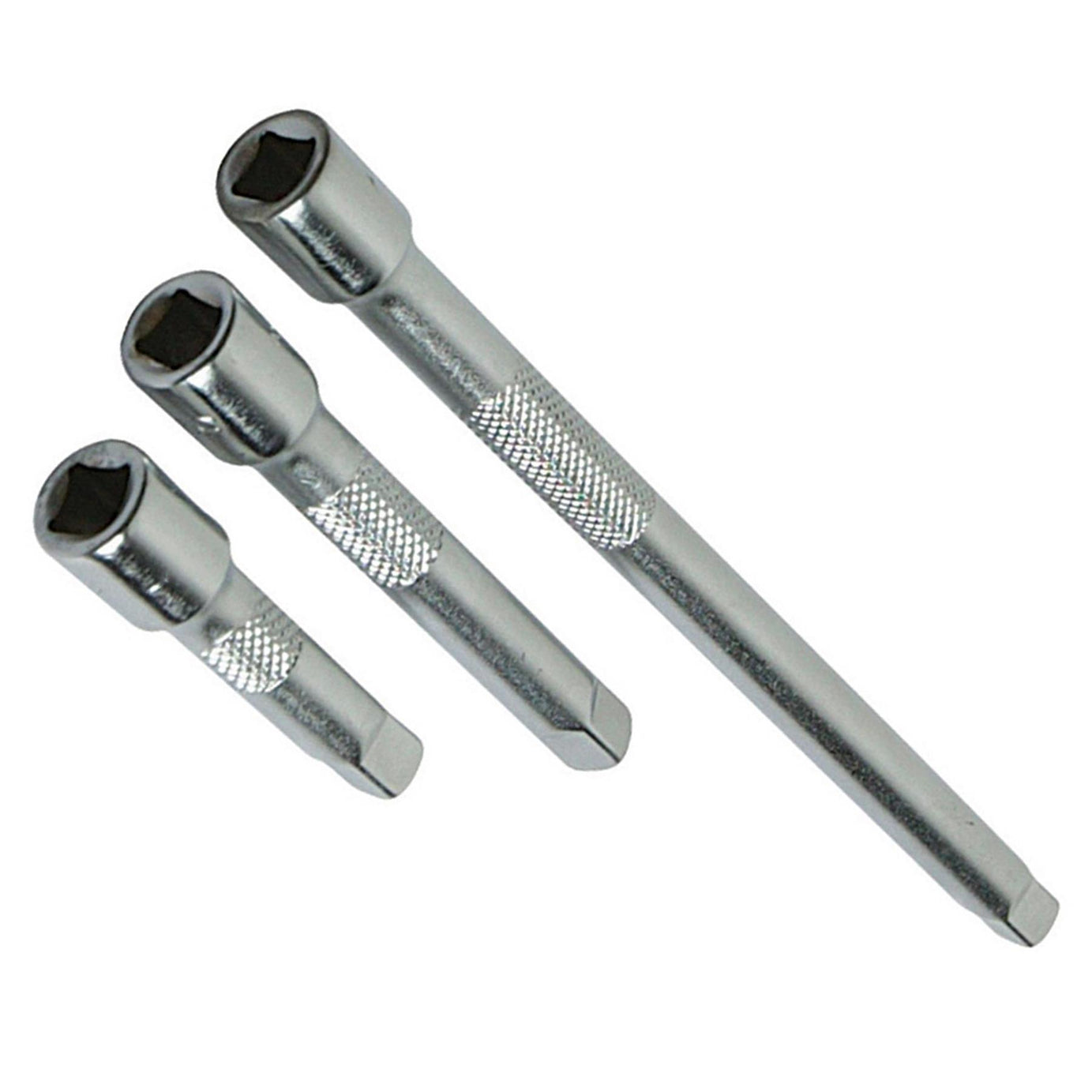 3Pce Extension Bar Set 1/4" Hardened Tempered Chrome-Plated And Polished