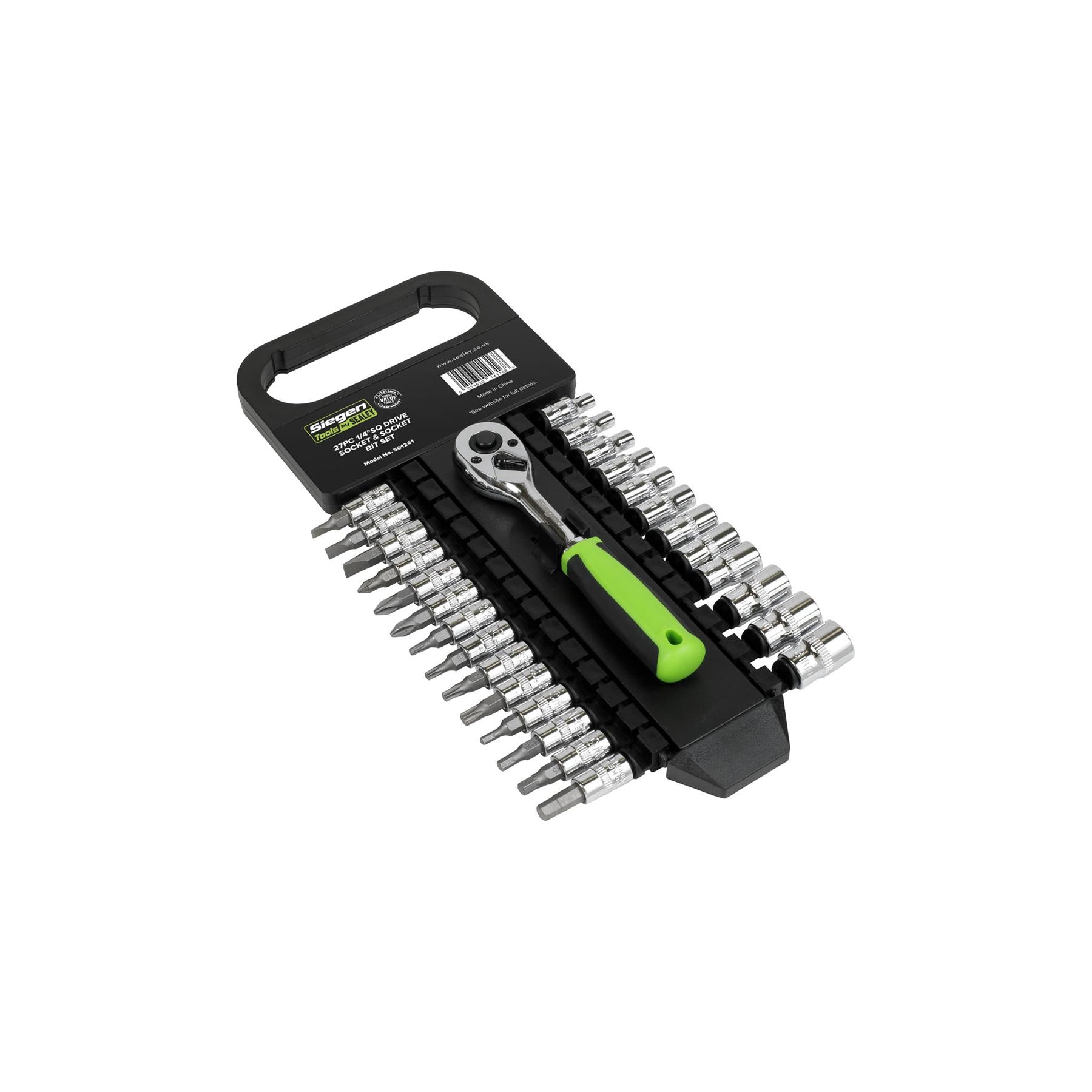 Sealey Socket & Socket Bit Set 27pc 1/4"Sq Drive WallDrive� Metric
