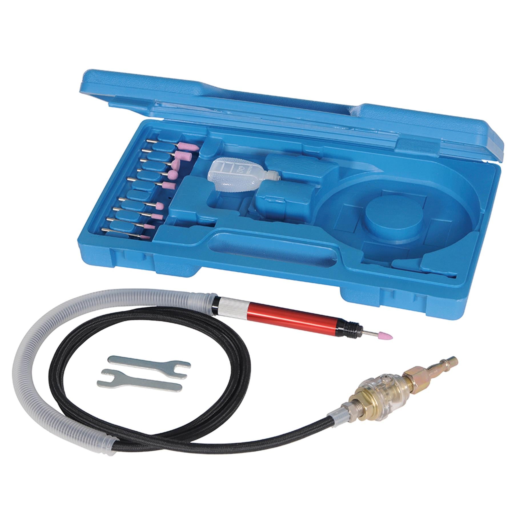 Air Micro Die Grinder Kit Grinding Heads Oiler 90Psi 1.5M Hose- 10 Grinder Heads